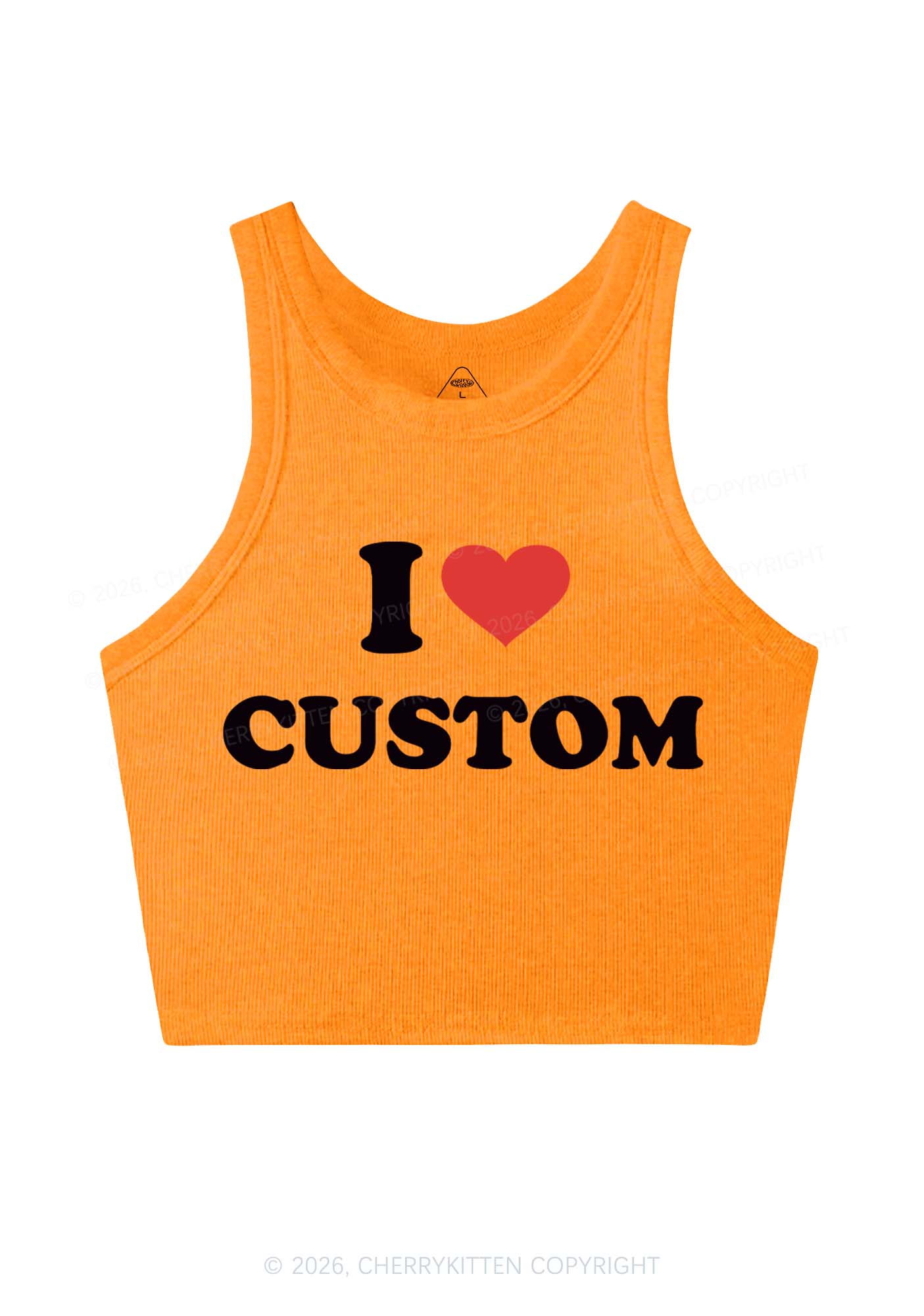 I Love Custom Personalized Y2K Crop Tank Top Cherrykitten - Image 8