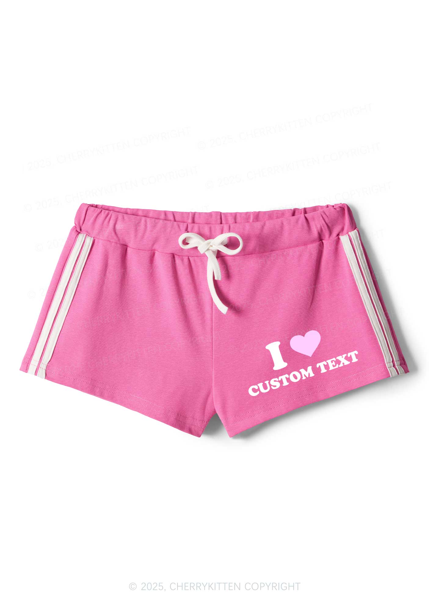 I Love Custom Personalized Y2K Drawstring Mini Shorts Cherrykitten - Image 3