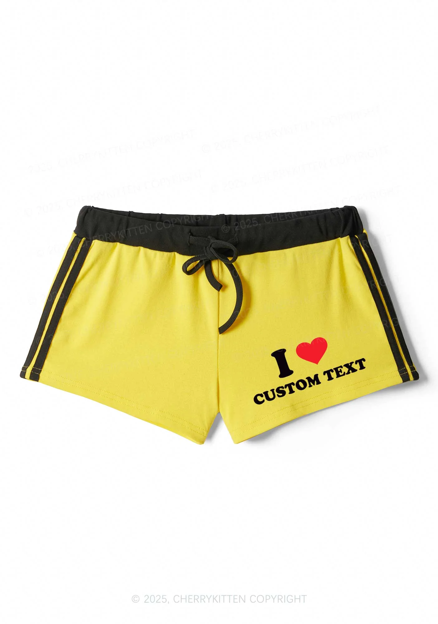 I Love Custom Personalized Y2K Drawstring Mini Shorts Cherrykitten - Image 5