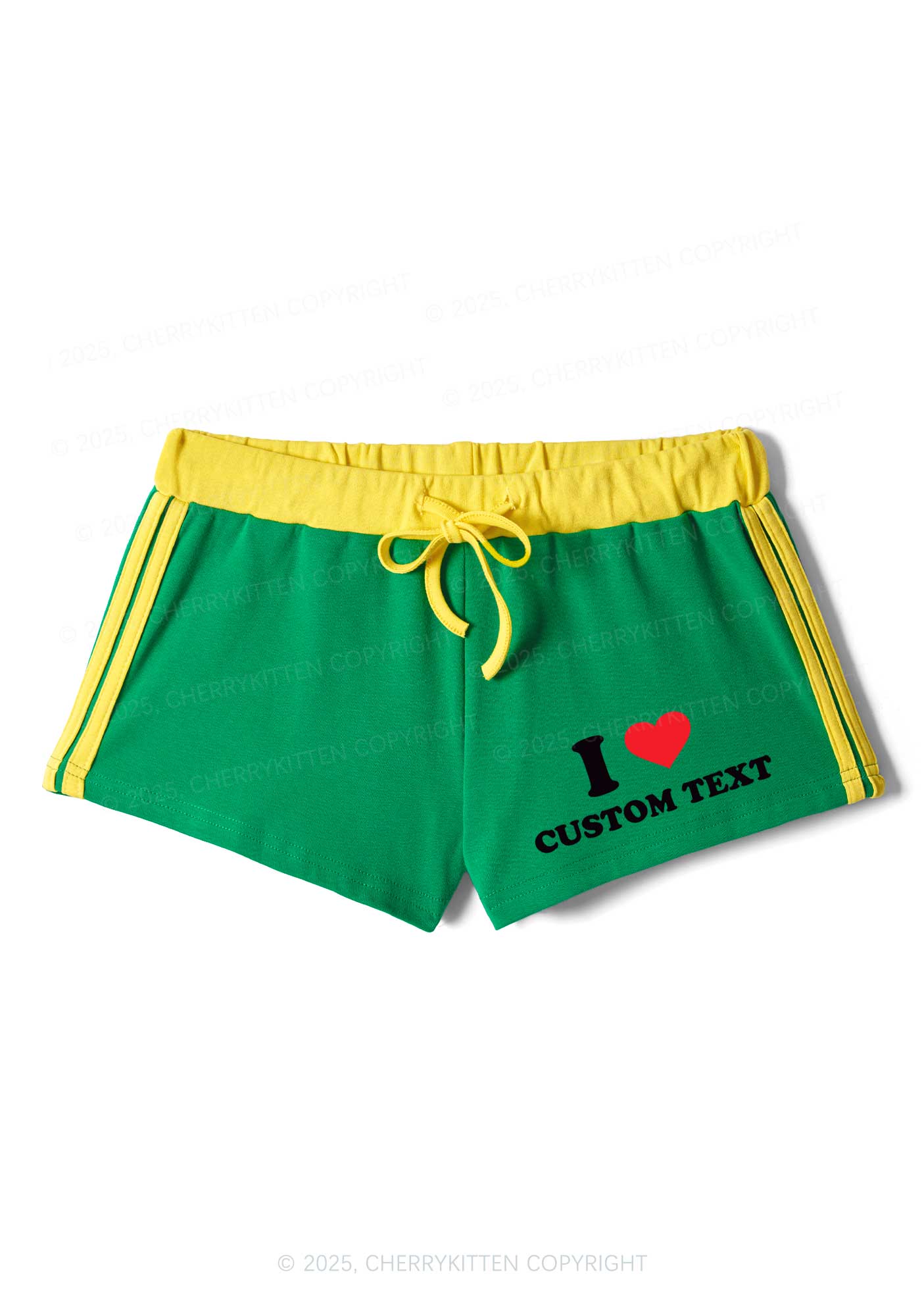 I Love Custom Personalized Y2K Drawstring Mini Shorts Cherrykitten - Image 6
