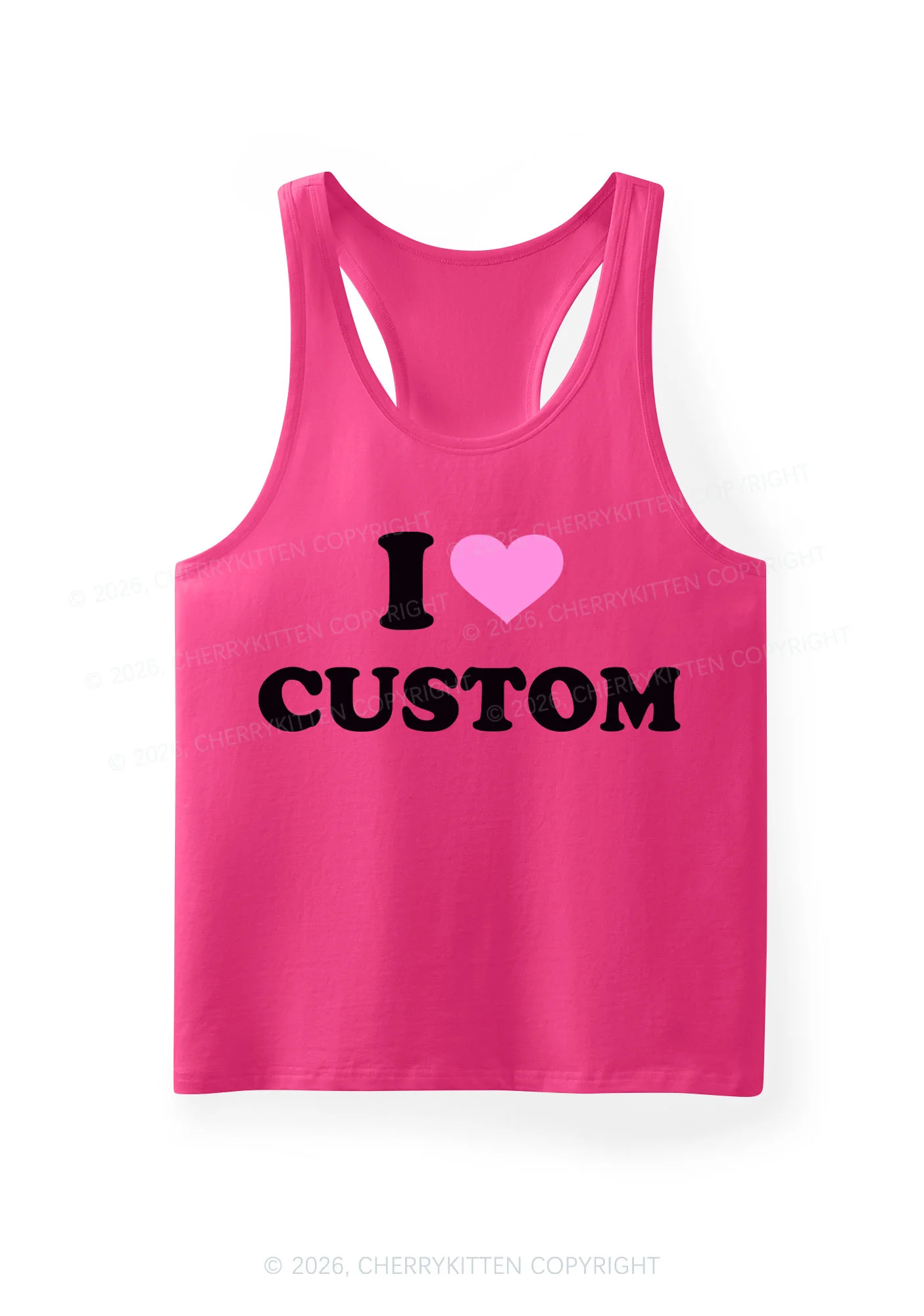 I Love Custom Personalized Y2K Men Racerback Tank Top Cherrykitten - Image 11