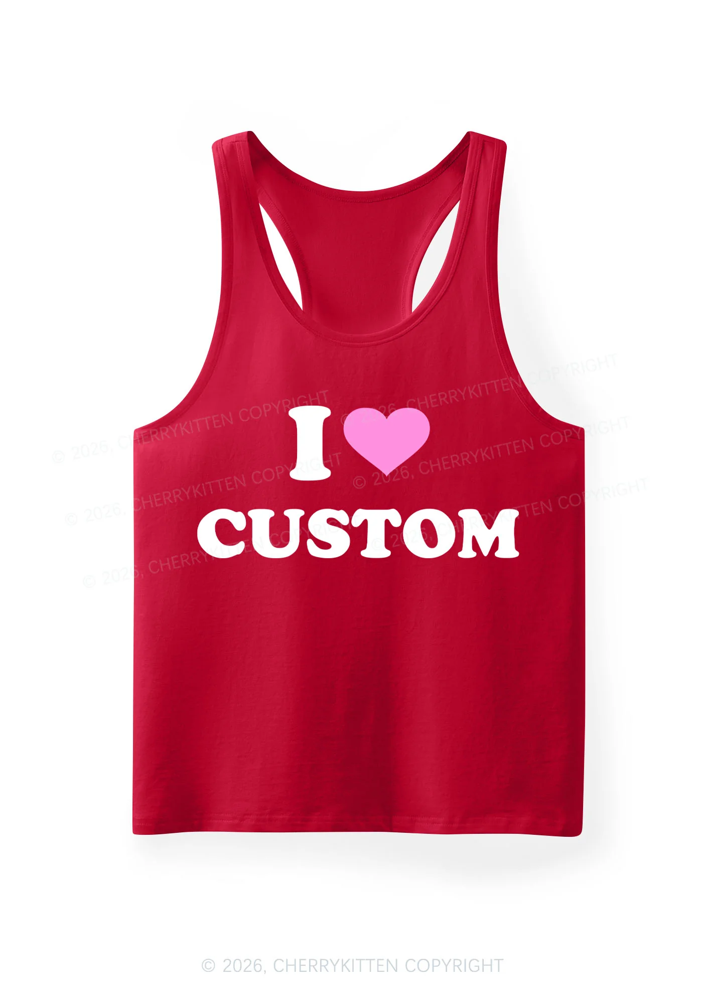 I Love Custom Personalized Y2K Men Racerback Tank Top Cherrykitten - Image 9