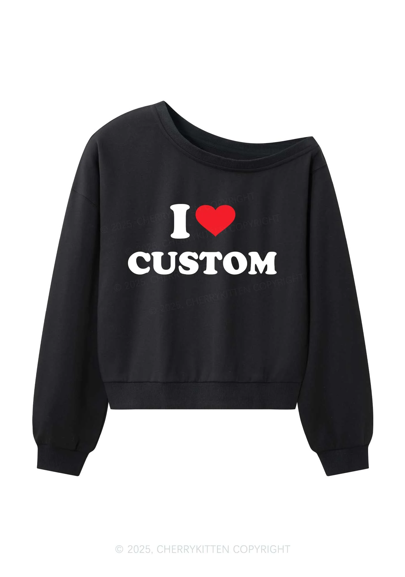 I Love Custom Personalized Y2K Off Shoulder Sweatshirts Cherrykitten - Image 3