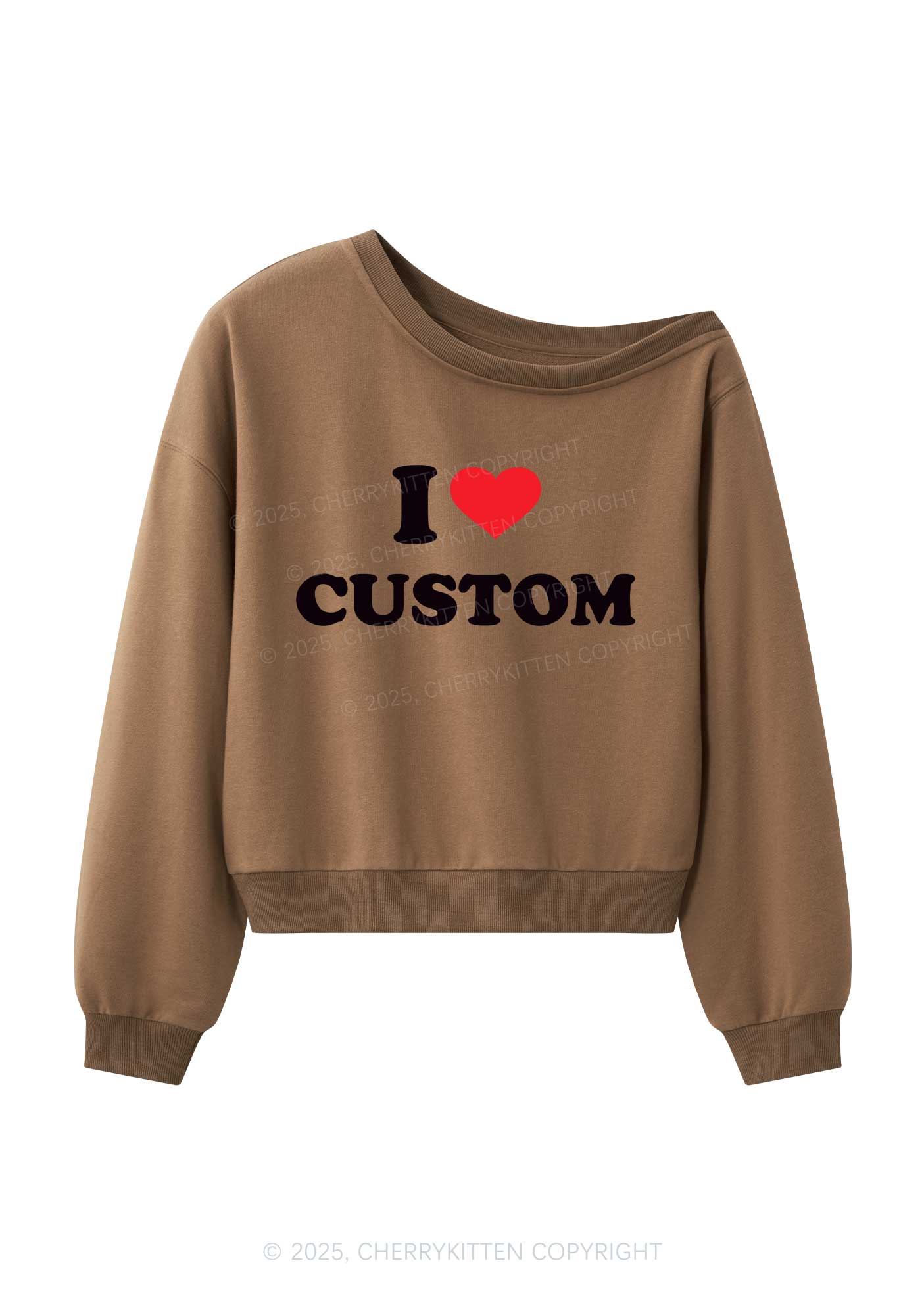 I Love Custom Personalized Y2K Off Shoulder Sweatshirts Cherrykitten - Image 4