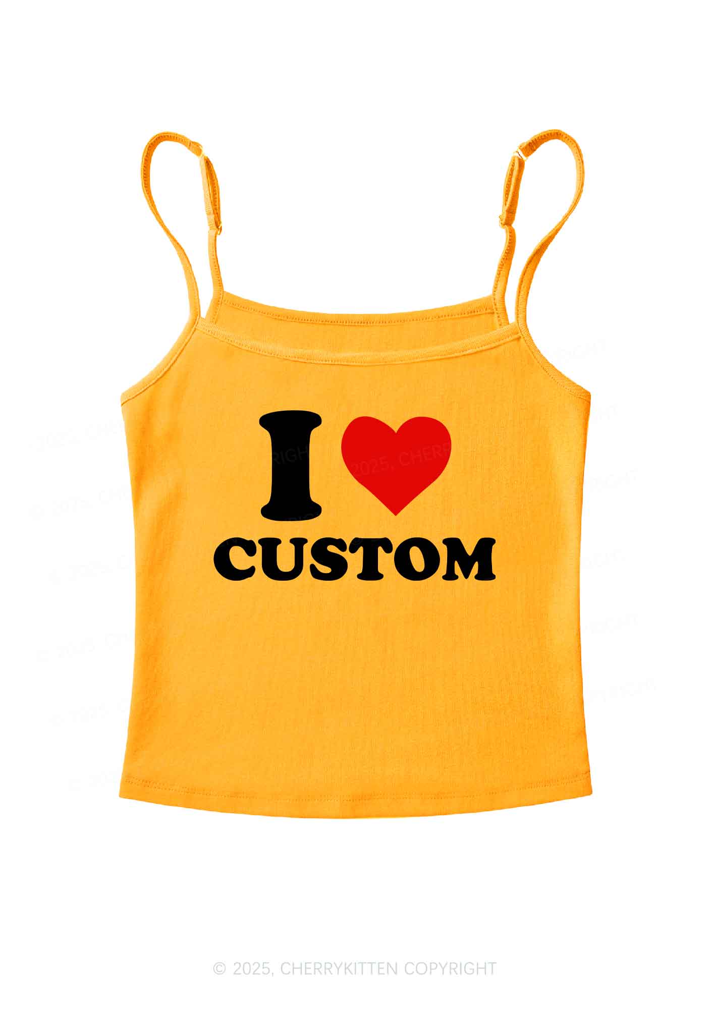 I Love Custom Personalized Y2K Spaghetti Strap Cami Cherrykitten - Image 7