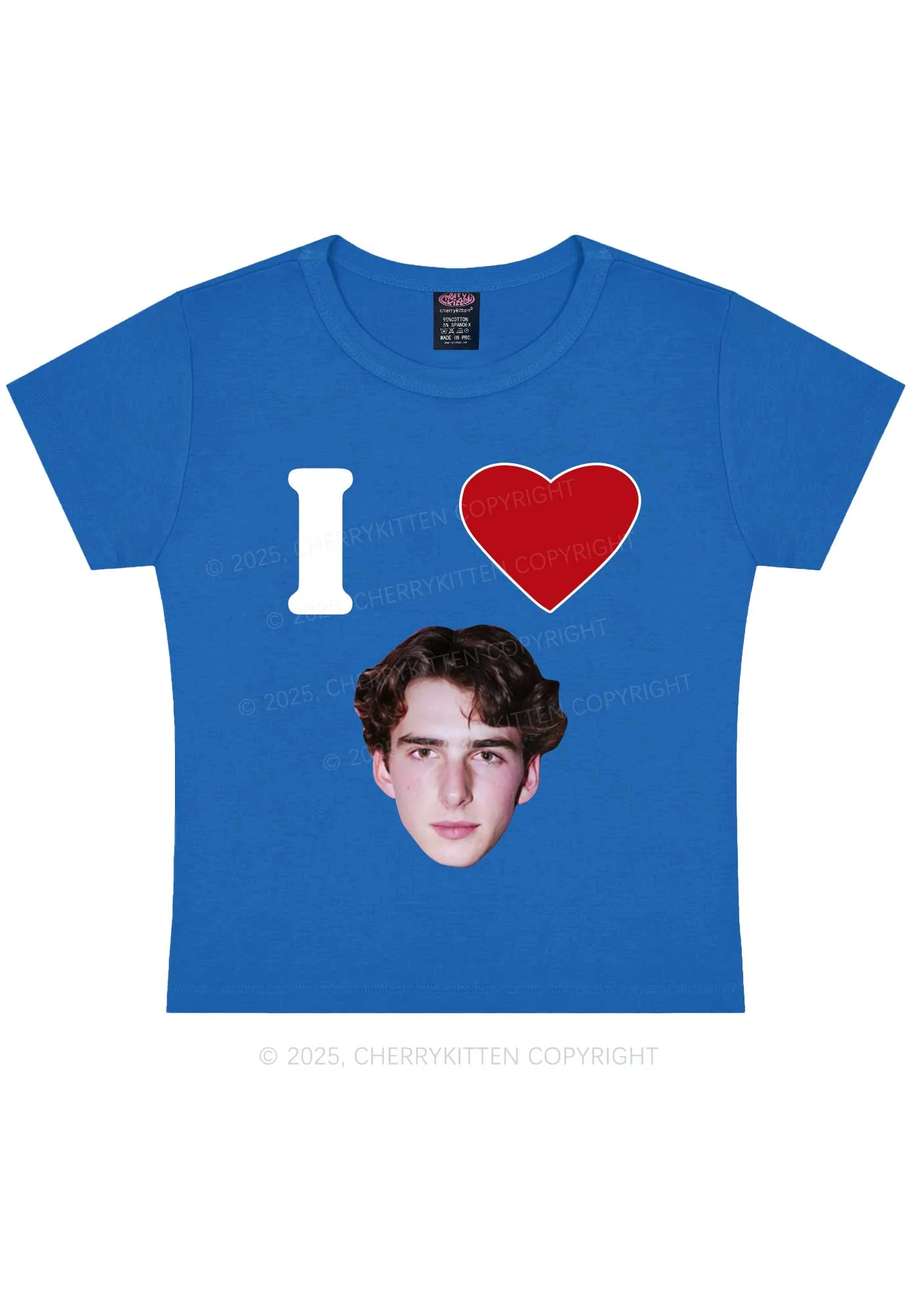 I Love Custom Portrait Y2K Baby Tee Cherrykitten - Image 10