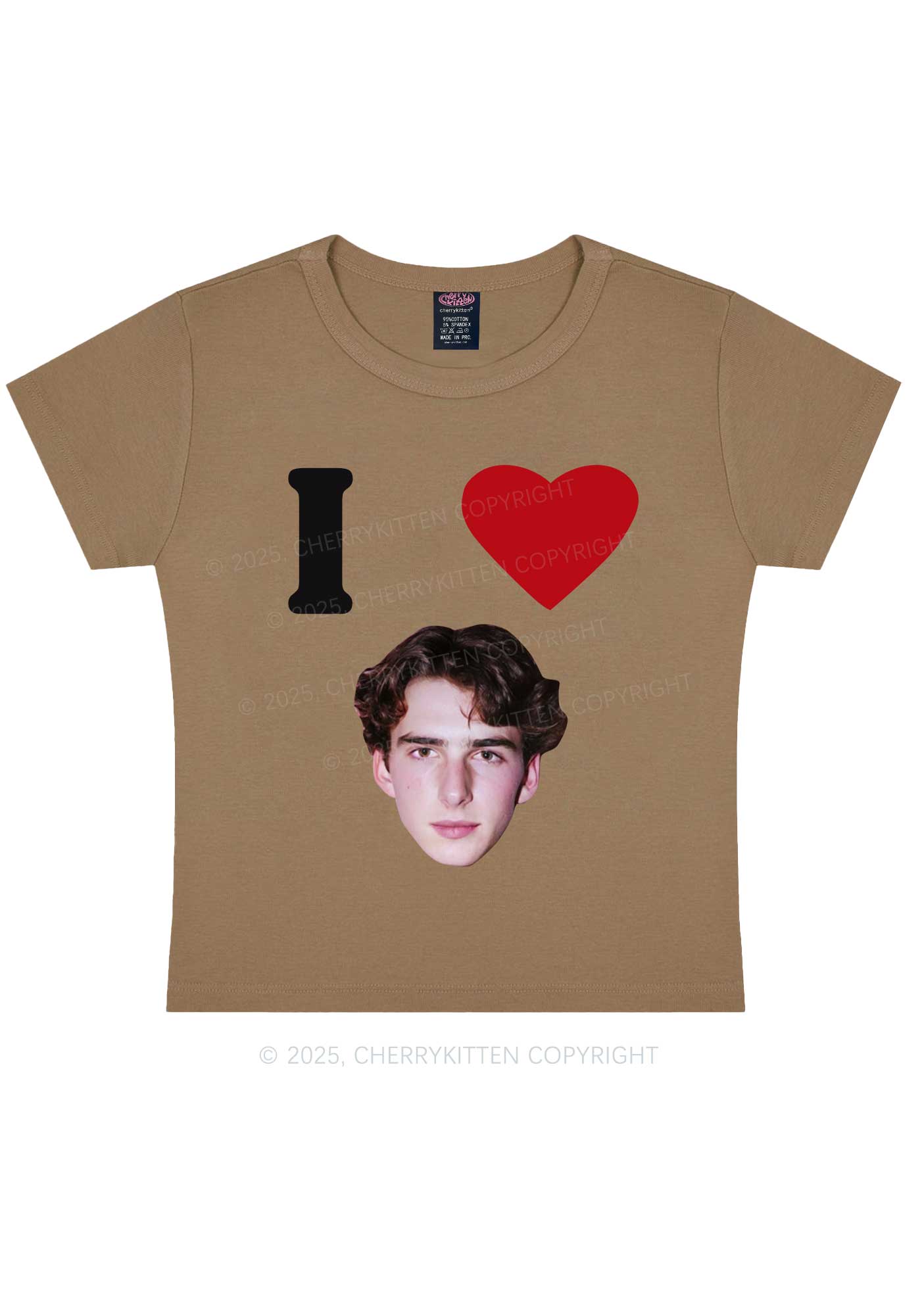 I Love Custom Portrait Y2K Baby Tee Cherrykitten - Image 11