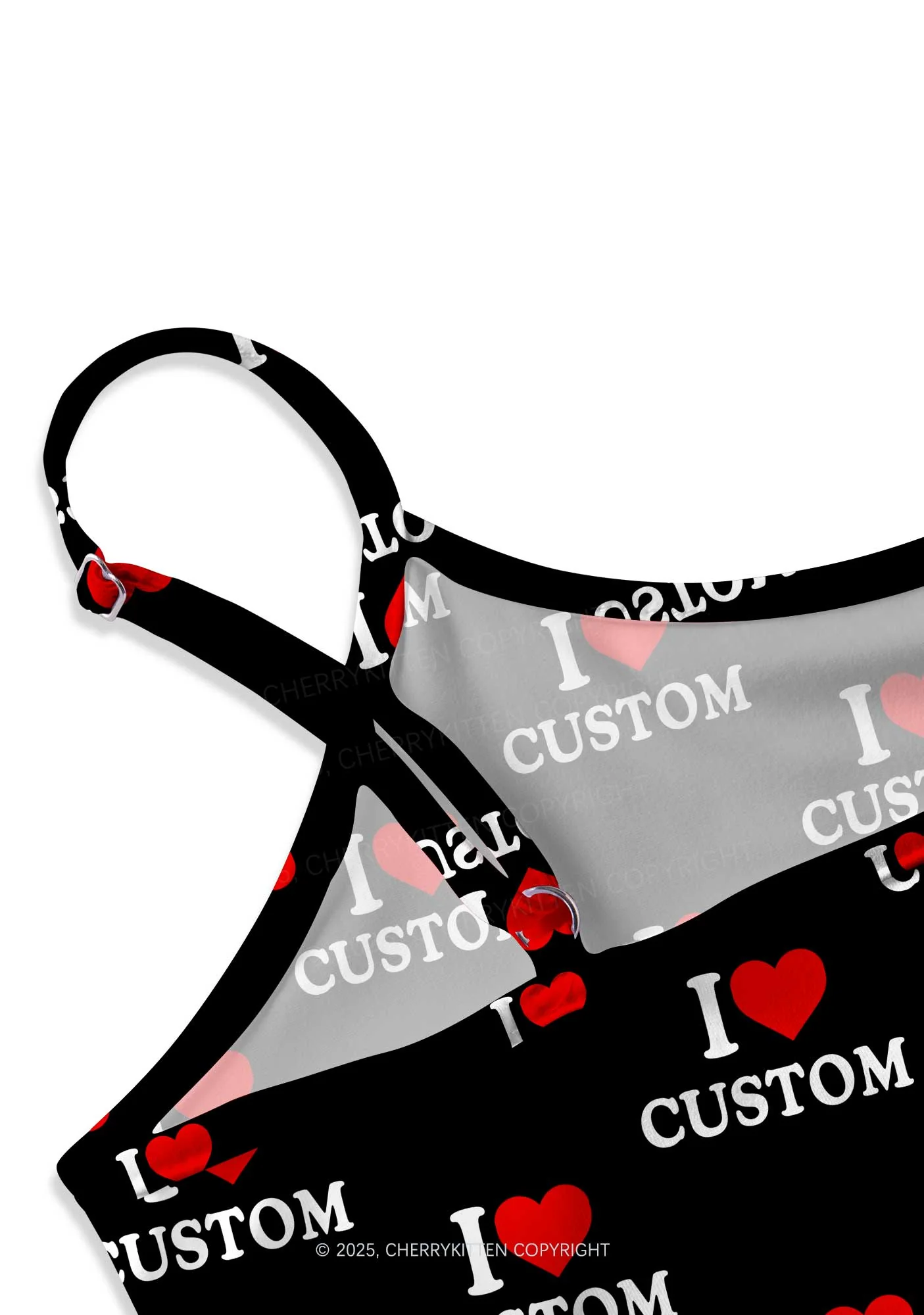 I Love Custom Valentine's Day Y2K Print Cami Crop Top Cherrykitten - Image 2