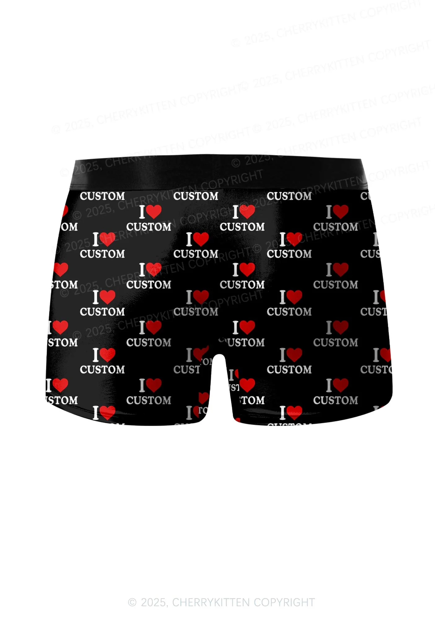 I Love Custom Valentine's Day Y2K Print Couples Boxer Briefs Set Cherrykitten - Image 3