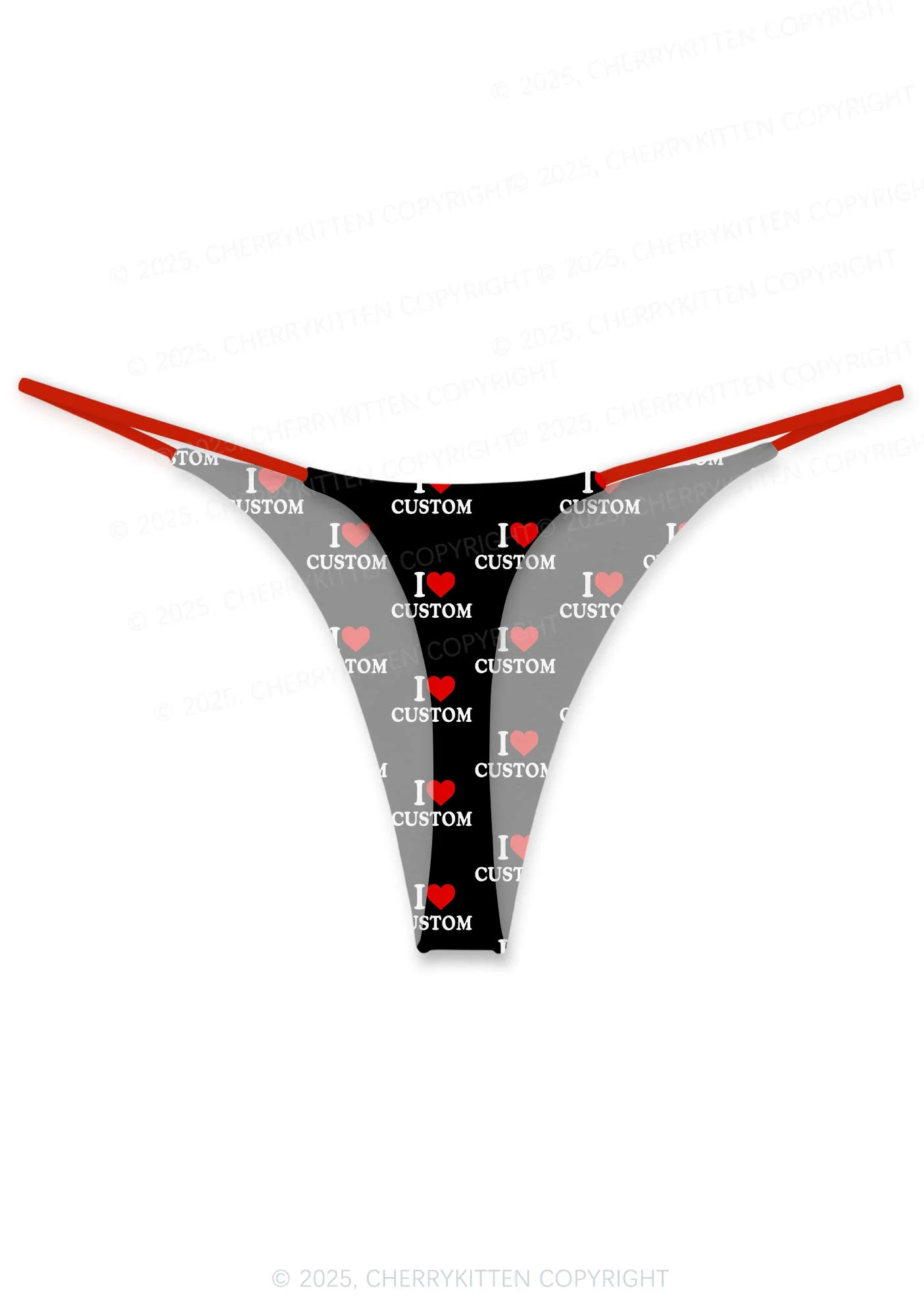 I Love Custom Valentine's Day Y2K Print Couples Boxer Thong Set Cherrykitten - Image 3