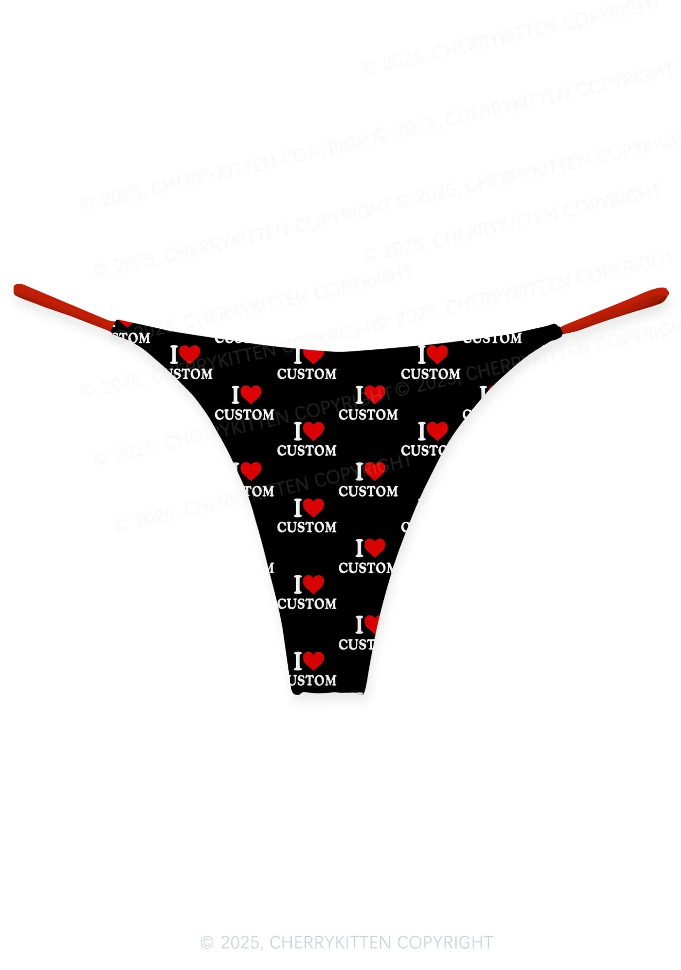 I Love Custom Valentine's Day Y2K Print Couples Thong Set Cherrykitten - Image 2