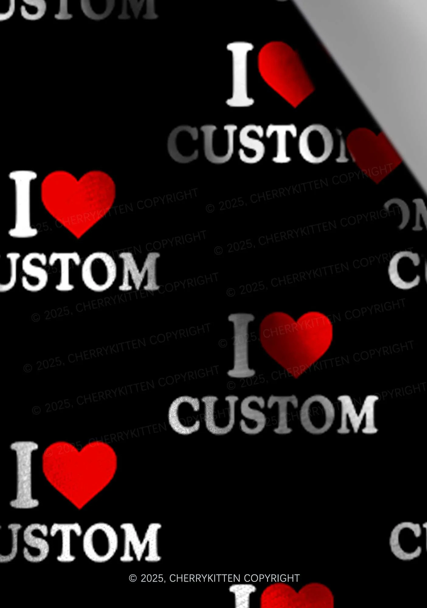 I Love Custom Valentine's Day Y2K Print Headband Cherrykitten - Image 3