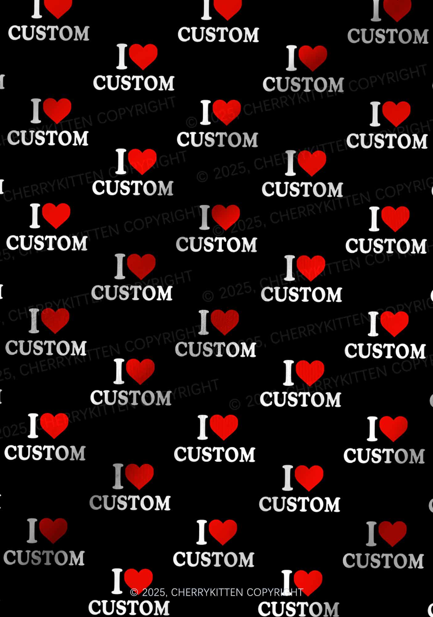 I Love Custom Valentine's Day Y2K Print Long Sleeve Pajama Set Cherrykitten - Image 3