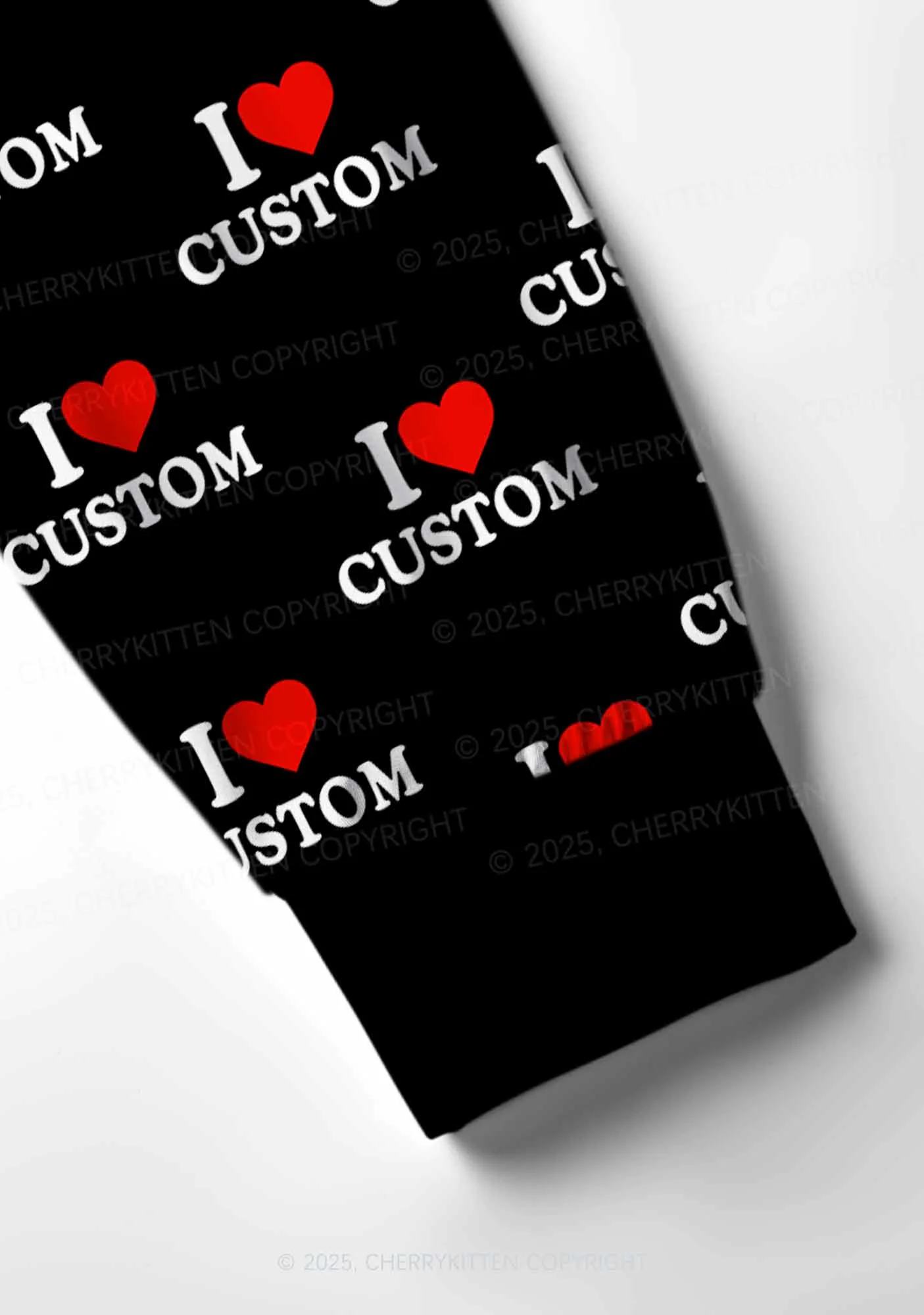 I Love Custom Valentine's Day Y2K Print Long Sleeve Pajama Set Cherrykitten - Image 4