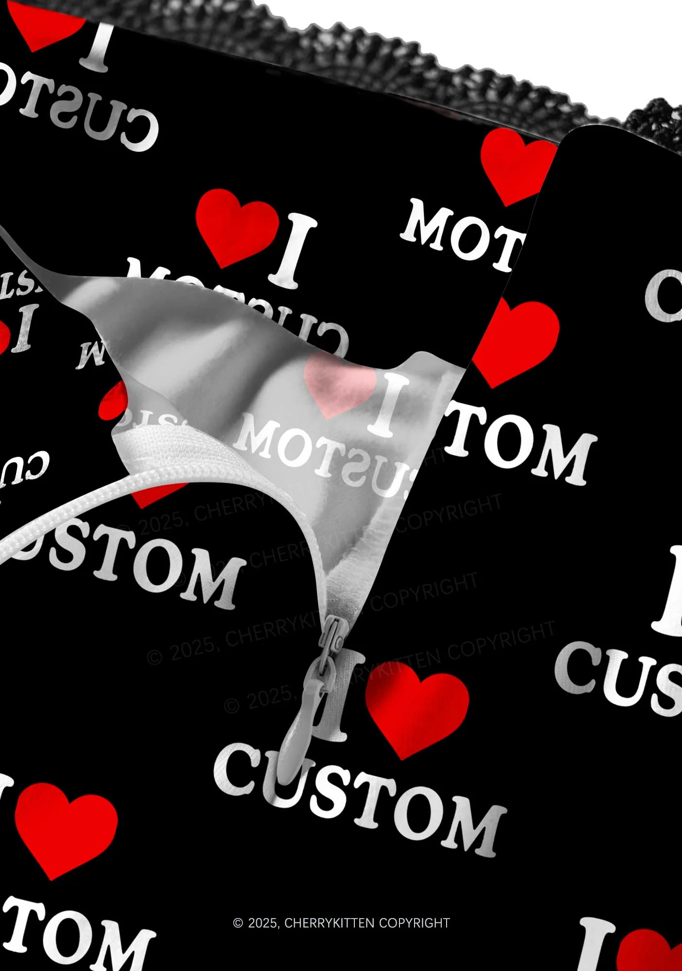 I Love Custom Valentine's Day Y2K Print Midi Skirt Cherrykitten - Image 2