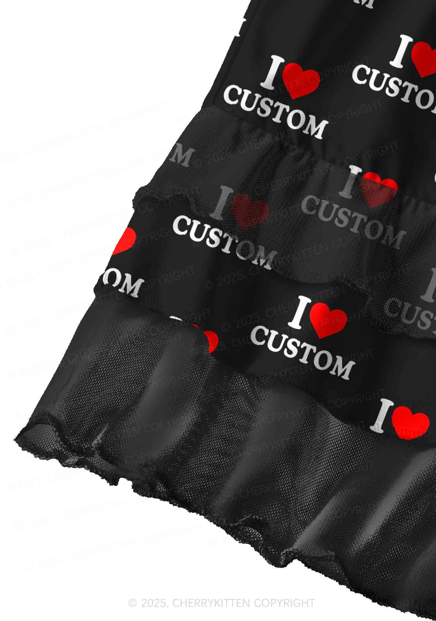 I Love Custom Valentine's Day Y2K Print Mini Layered Skirt Cherrykitten - Image 2