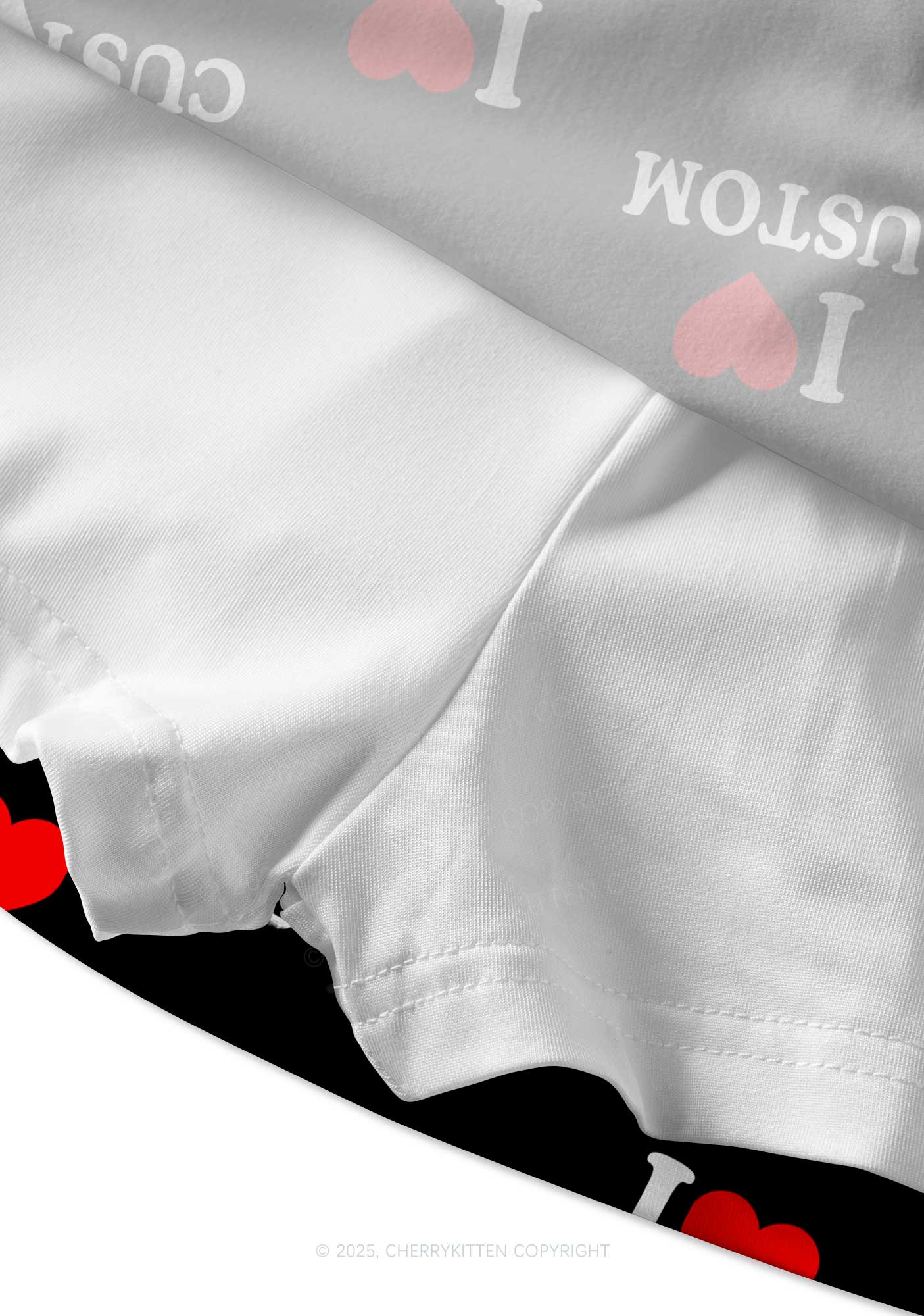 I Love Custom Valentine's Day Y2K Print Mini Skirt Cherrykitten - Image 2