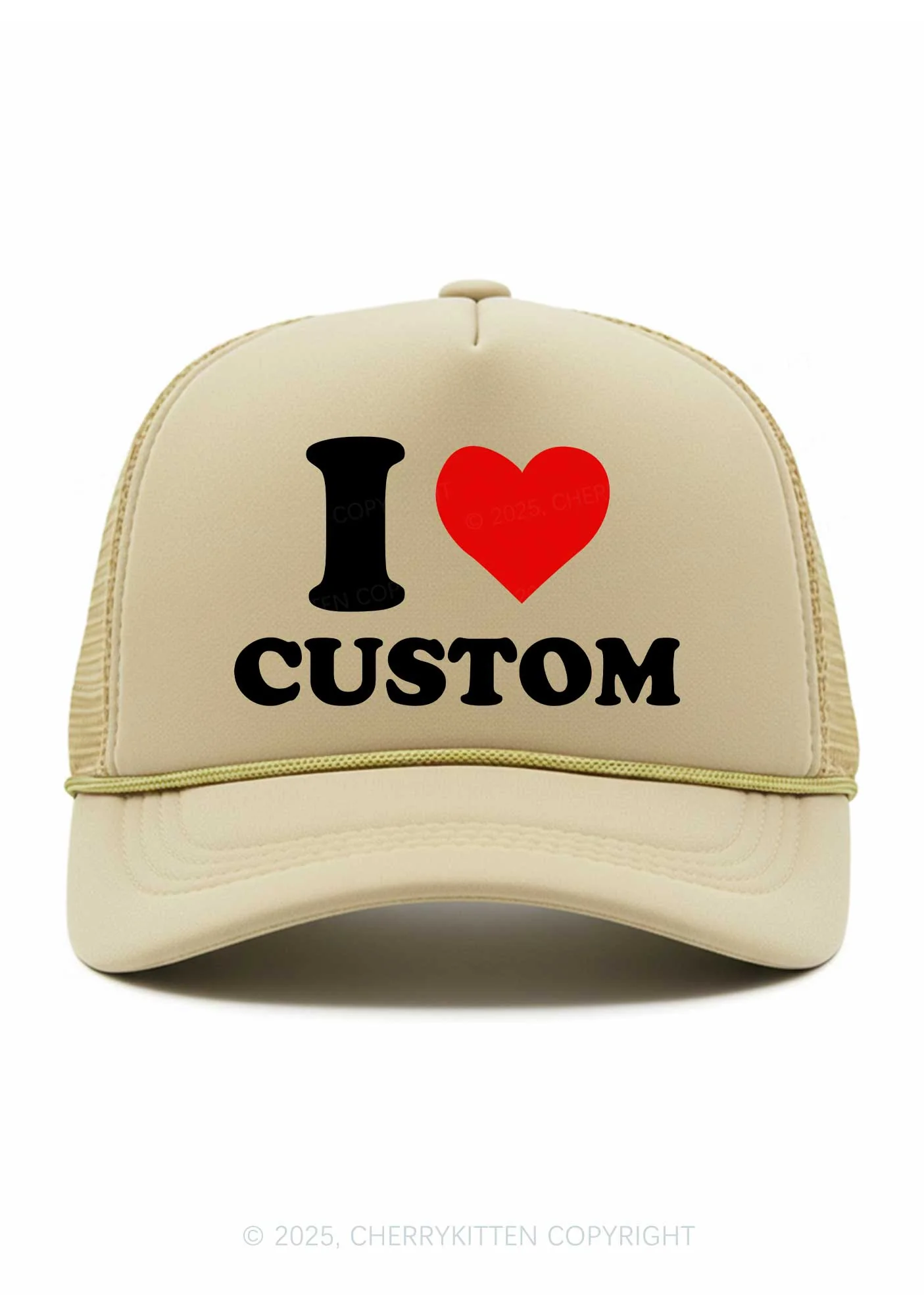 I Love Custom Valentine's Day Y2K Trucker Hat Cherrykitten - Image 10