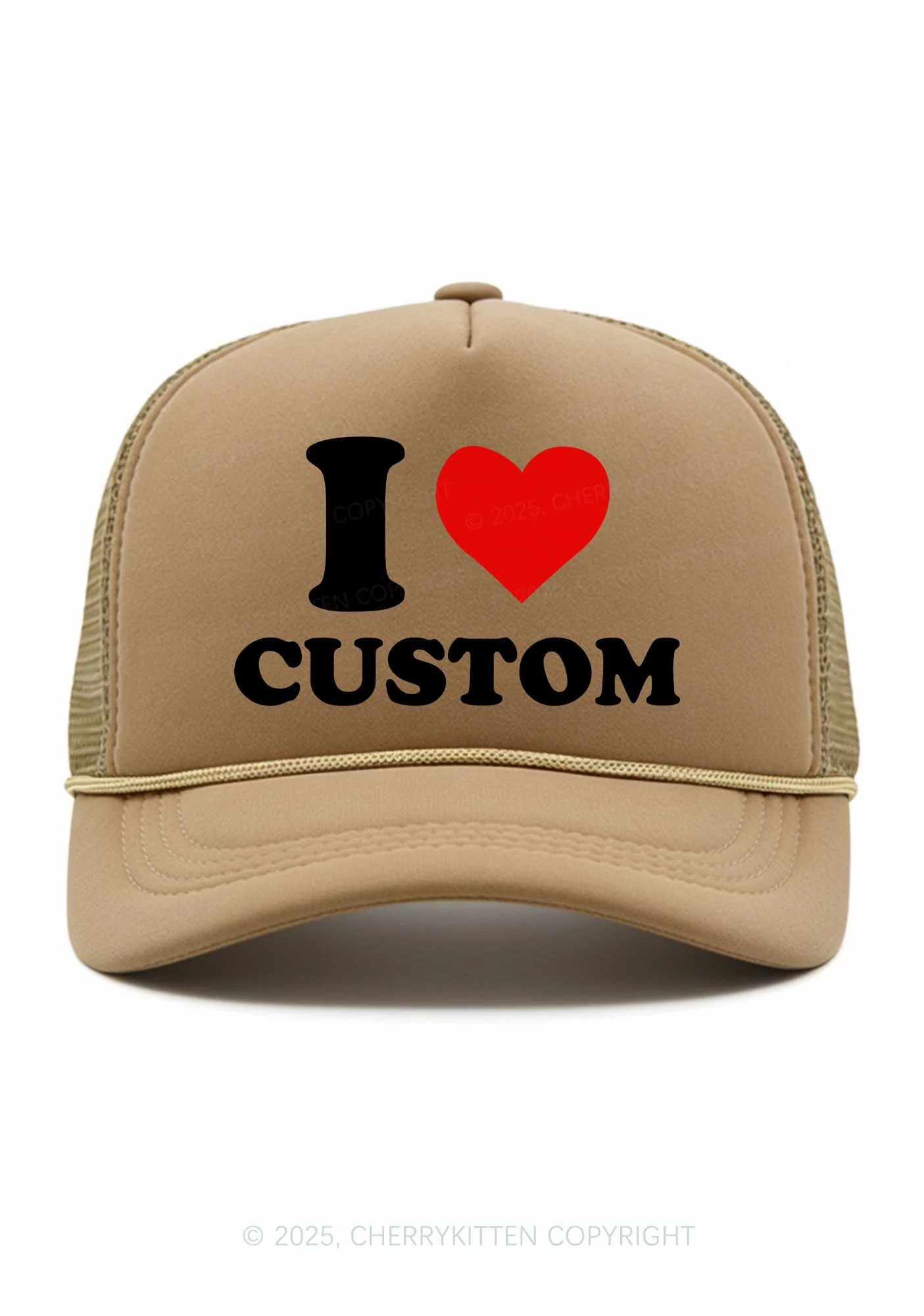 I Love Custom Valentine's Day Y2K Trucker Hat Cherrykitten - Image 12