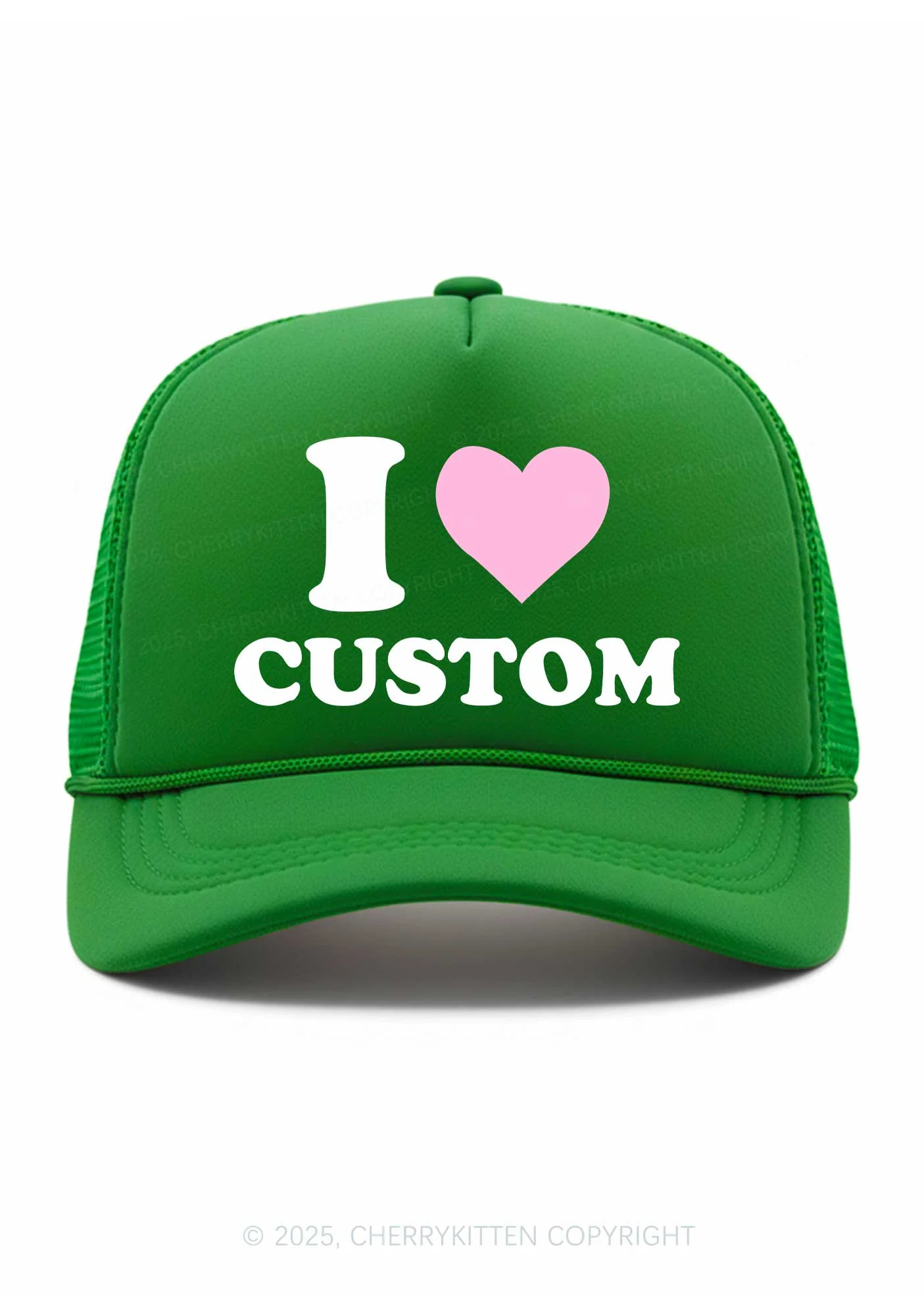 I Love Custom Valentine's Day Y2K Trucker Hat Cherrykitten - Image 7