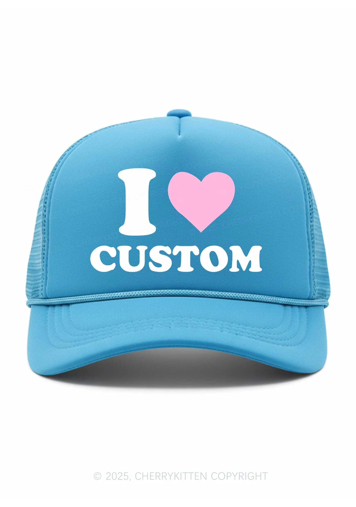 I Love Custom Valentine's Day Y2K Trucker Hat Cherrykitten - Image 9