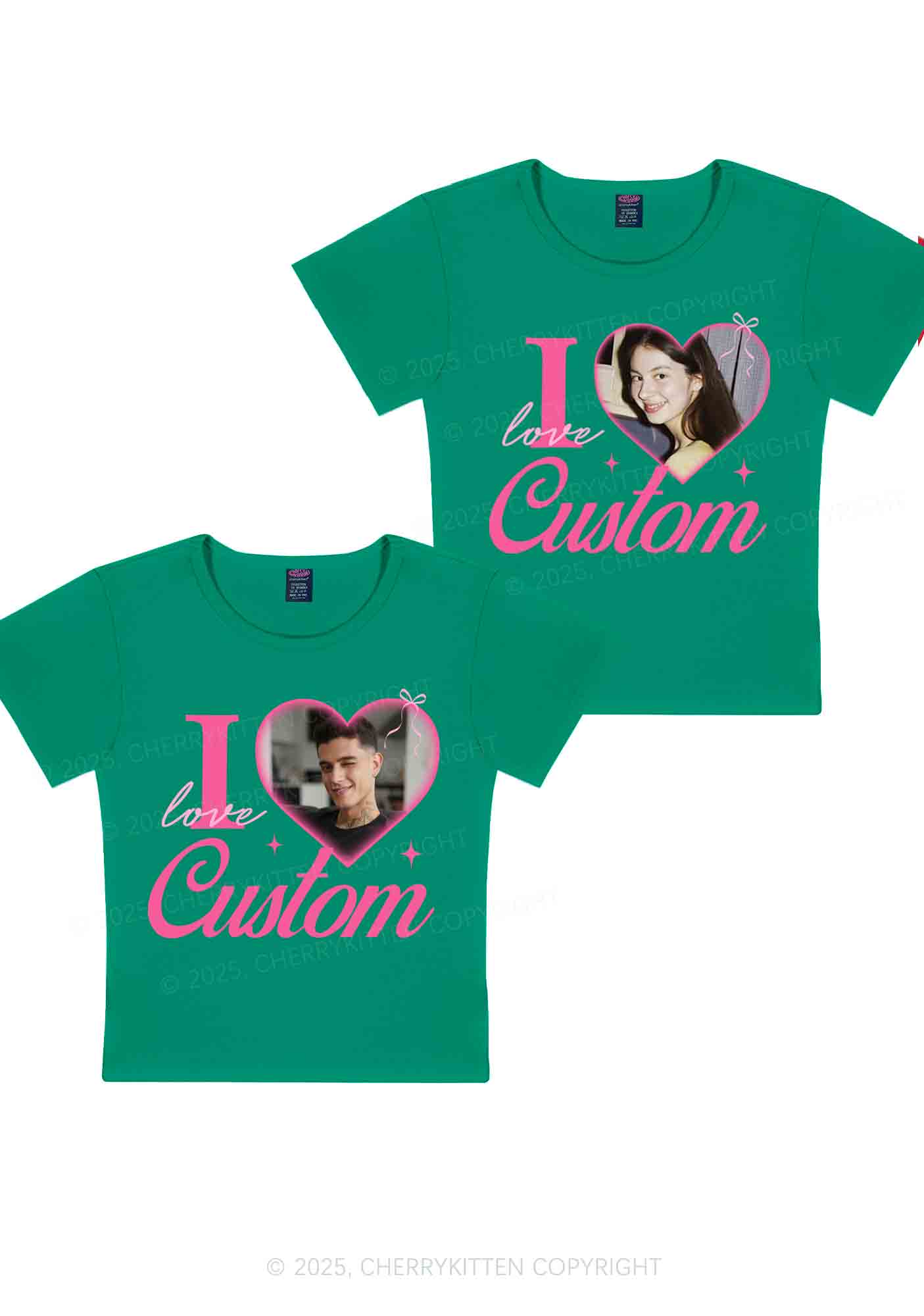 I Love Custom Y2K Valentine's Day Baby Tee Cherrykitten - Image 10