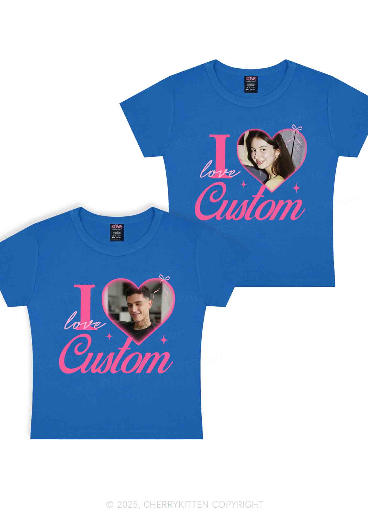 I Love Custom Y2K Valentine's Day Baby Tee Cherrykitten - Image 12