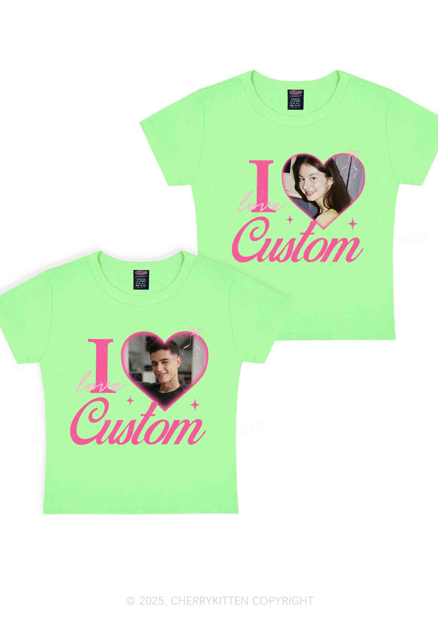 I Love Custom Y2K Valentine's Day Baby Tee Cherrykitten - Image 13