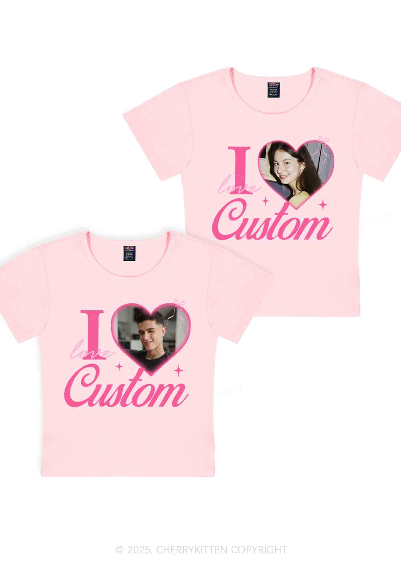 I Love Custom Y2K Valentine's Day Baby Tee Cherrykitten - Image 5