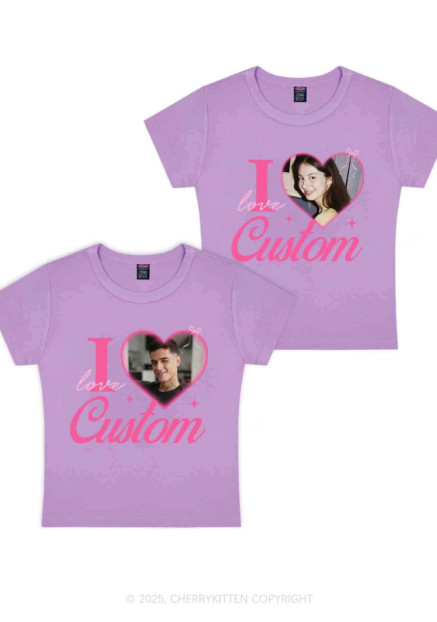 I Love Custom Y2K Valentine's Day Baby Tee Cherrykitten - Image 6