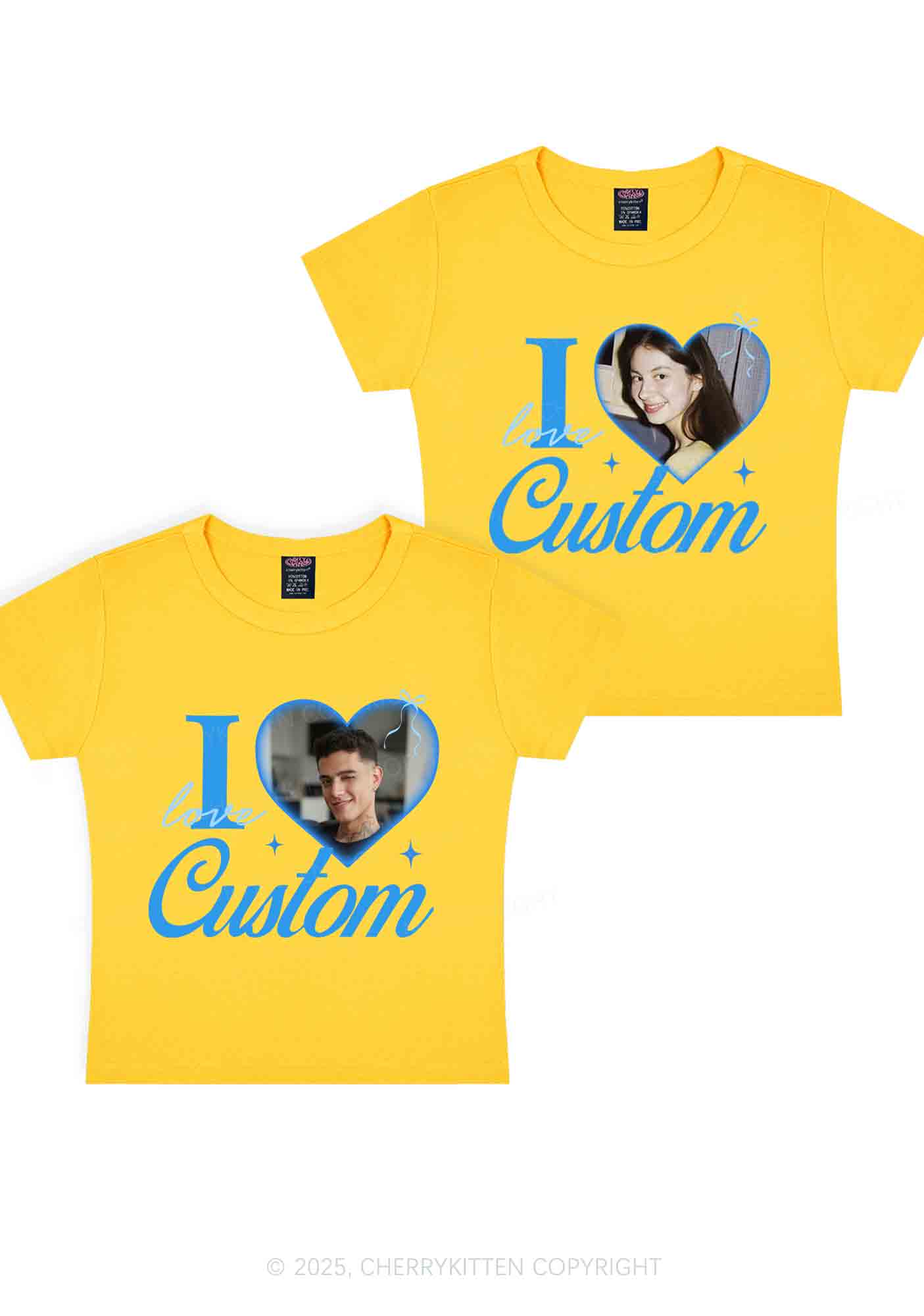 I Love Custom Y2K Valentine's Day Baby Tee Cherrykitten - Image 8