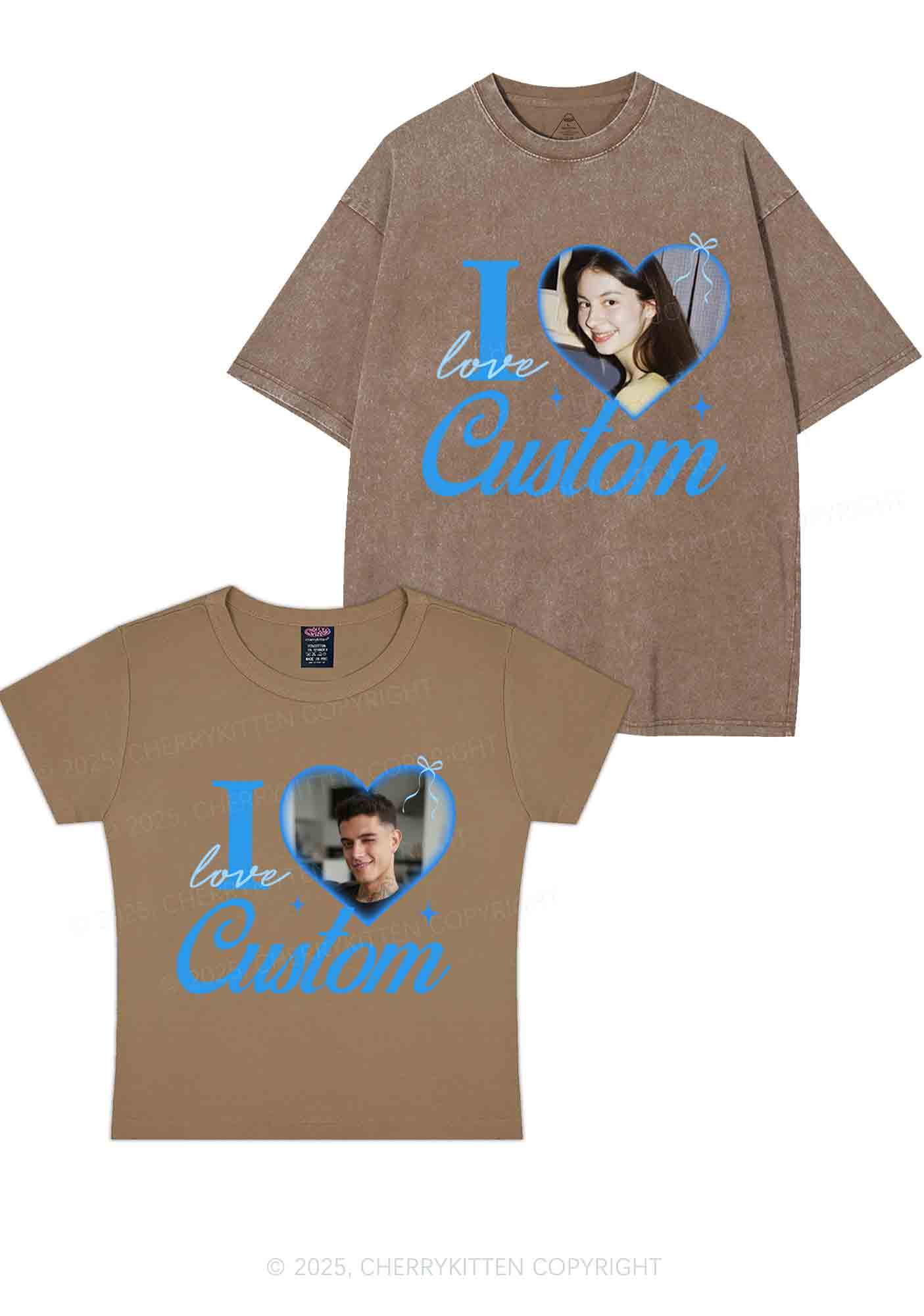I Love Custom Y2K Valentine's Day Couple Shirt Cherrykitten - Image 11