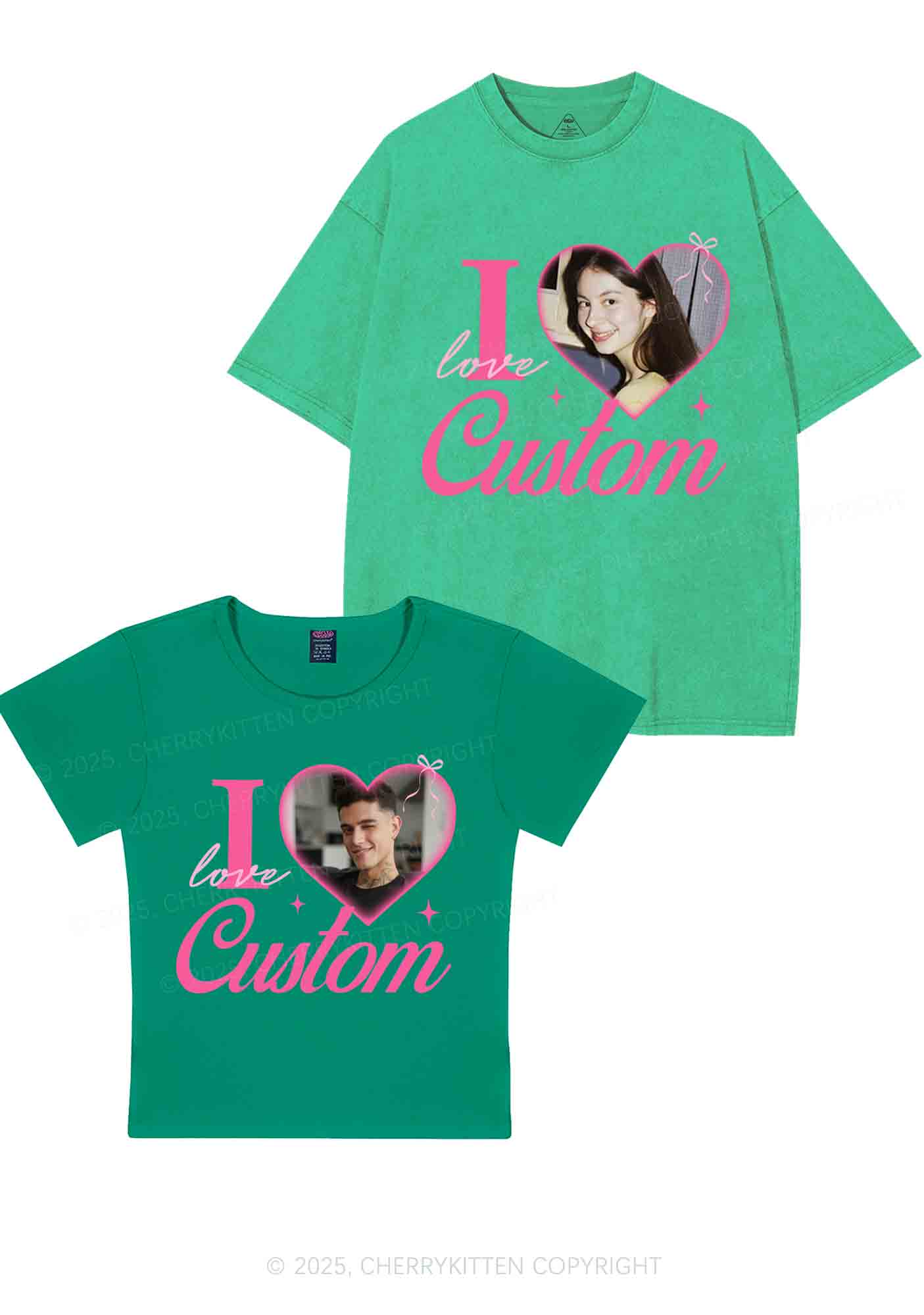 I Love Custom Y2K Valentine's Day Couple Shirt Cherrykitten - Image 12