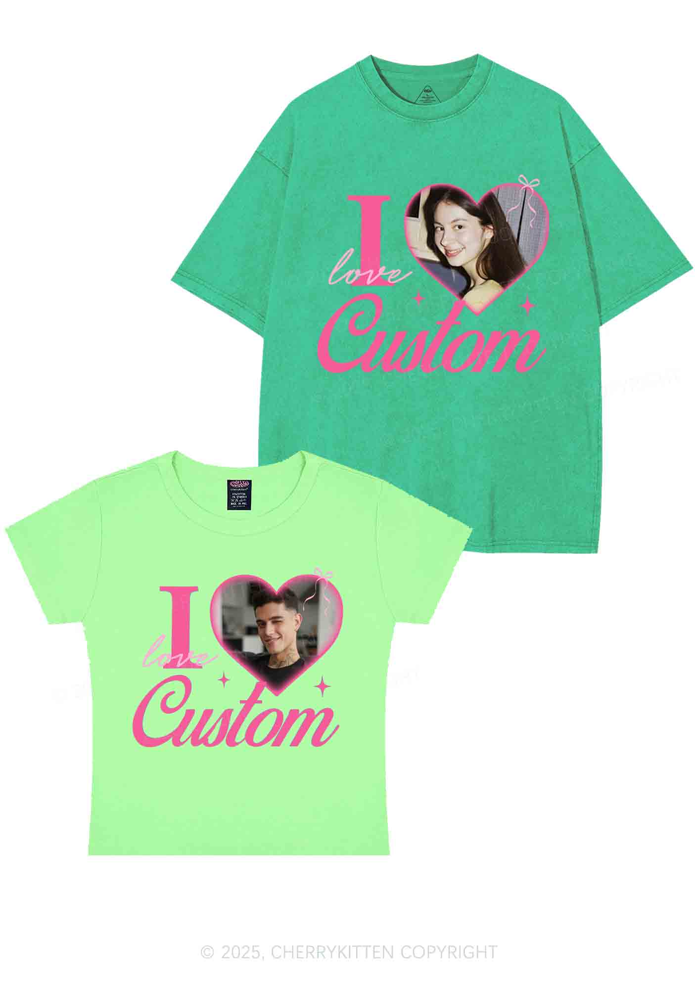 I Love Custom Y2K Valentine's Day Couple Shirt Cherrykitten - Image 13