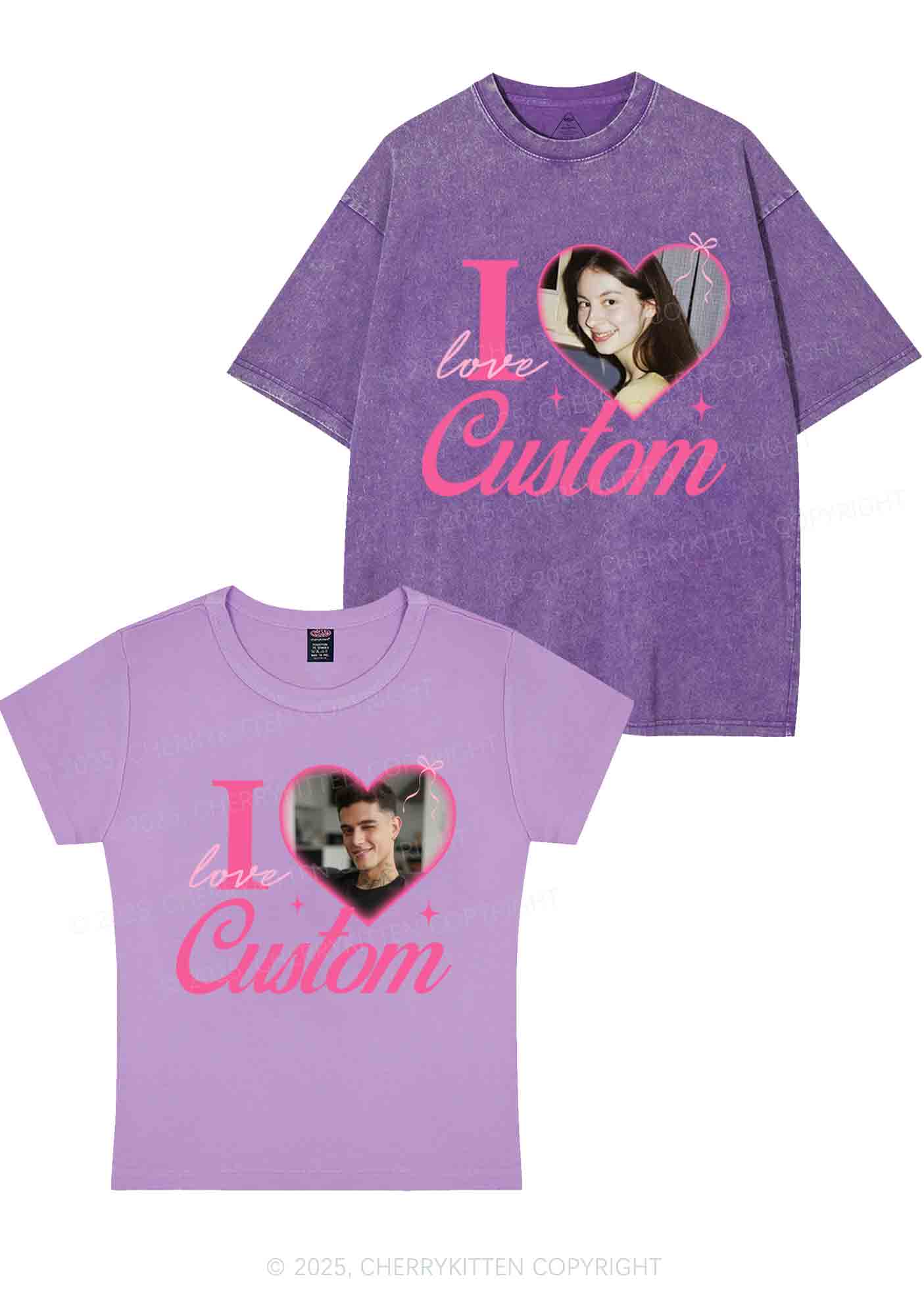 I Love Custom Y2K Valentine's Day Couple Shirt Cherrykitten - Image 7