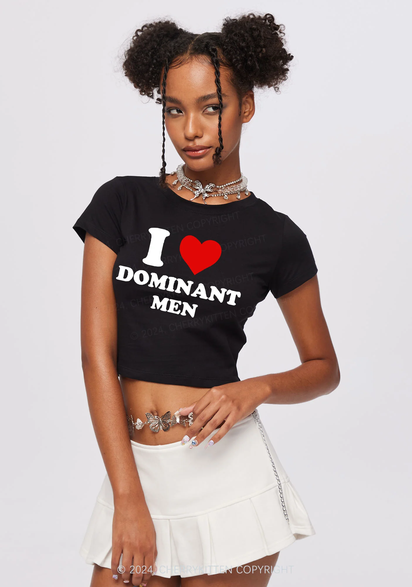 I Love D Men Y2K Baby Tee Cherrykitten - Image 3