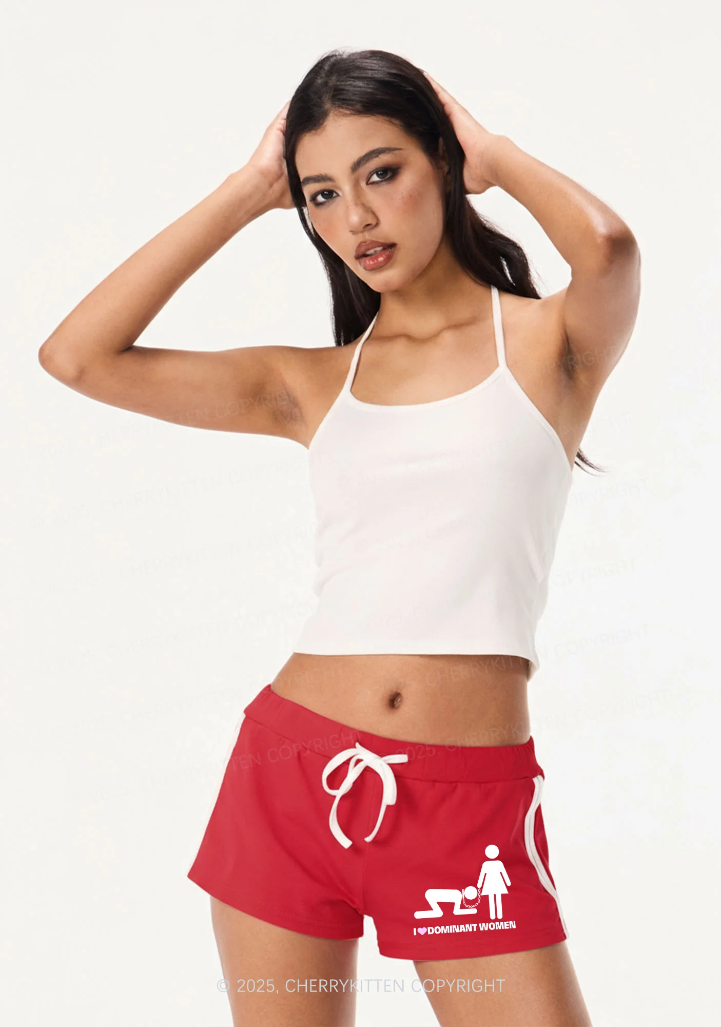 I Love D Women Y2K Drawstring Mini Shorts Cherrykitten - Image 2