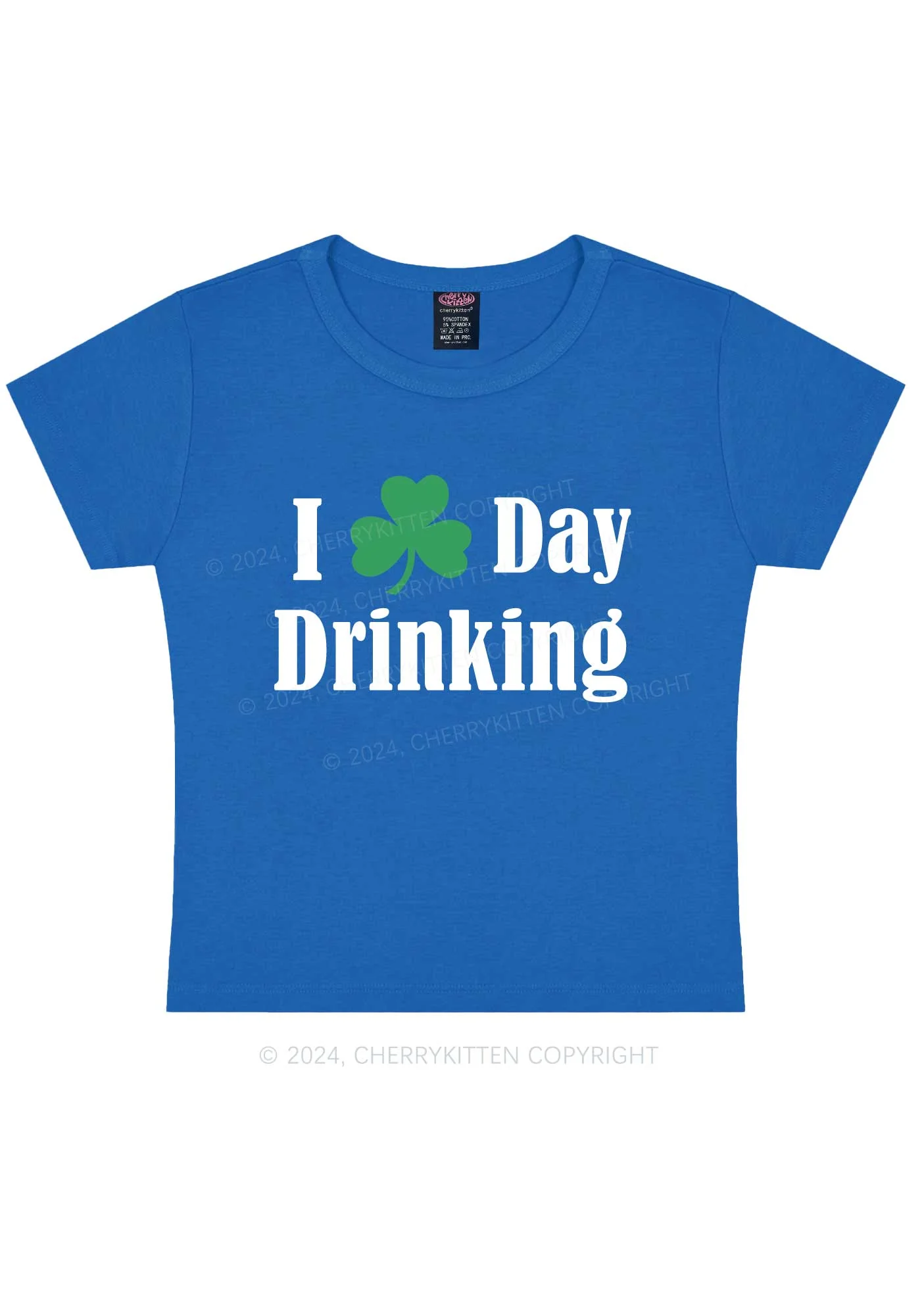 I Love Day Drinking St Patricks Y2K Baby Tee Cherrykitten - Image 10