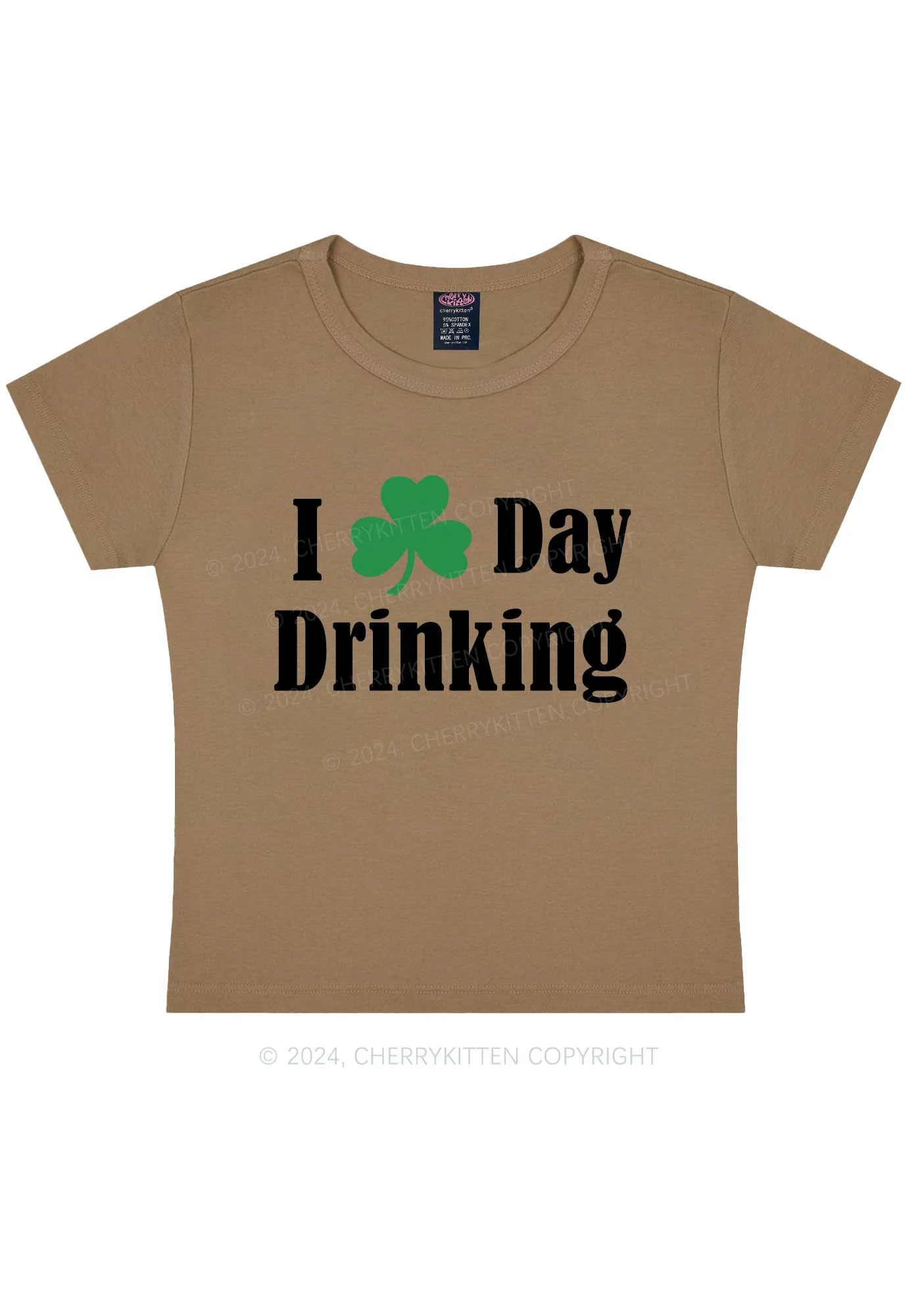 I Love Day Drinking St Patricks Y2K Baby Tee Cherrykitten - Image 11