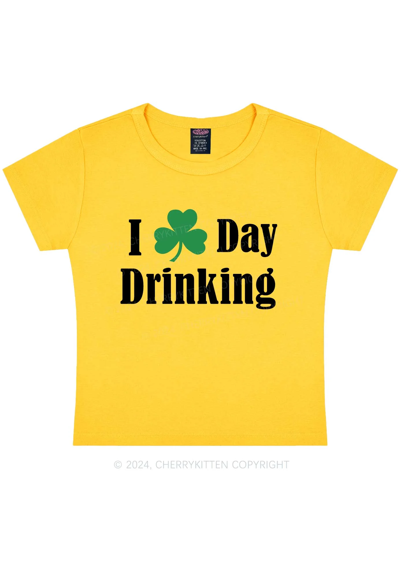 I Love Day Drinking St Patricks Y2K Baby Tee Cherrykitten - Image 6