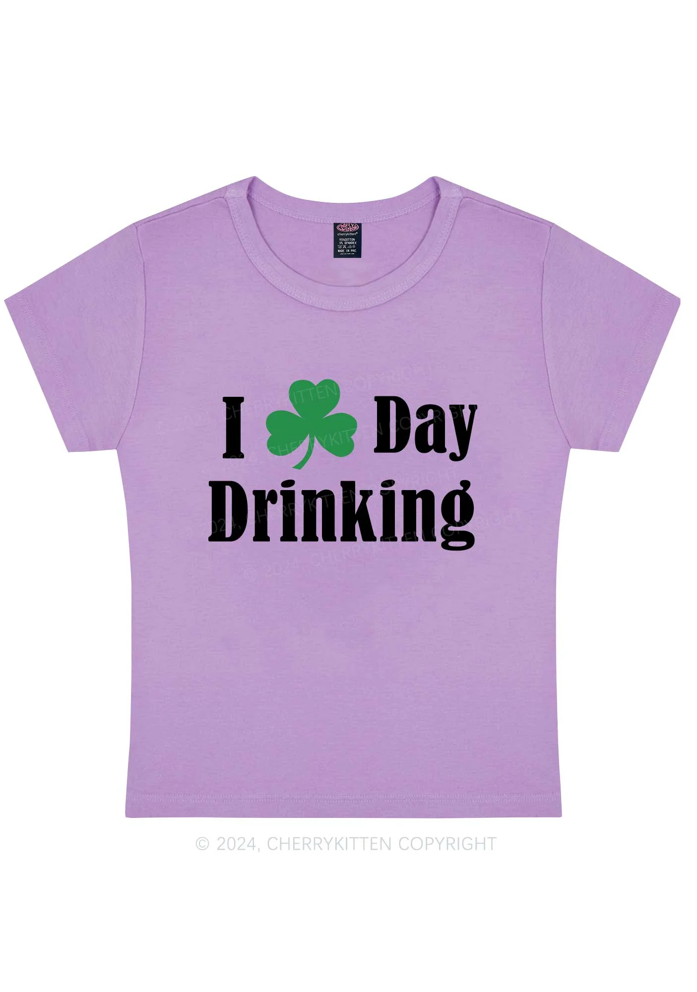 I Love Day Drinking St Patricks Y2K Baby Tee Cherrykitten - Image 8