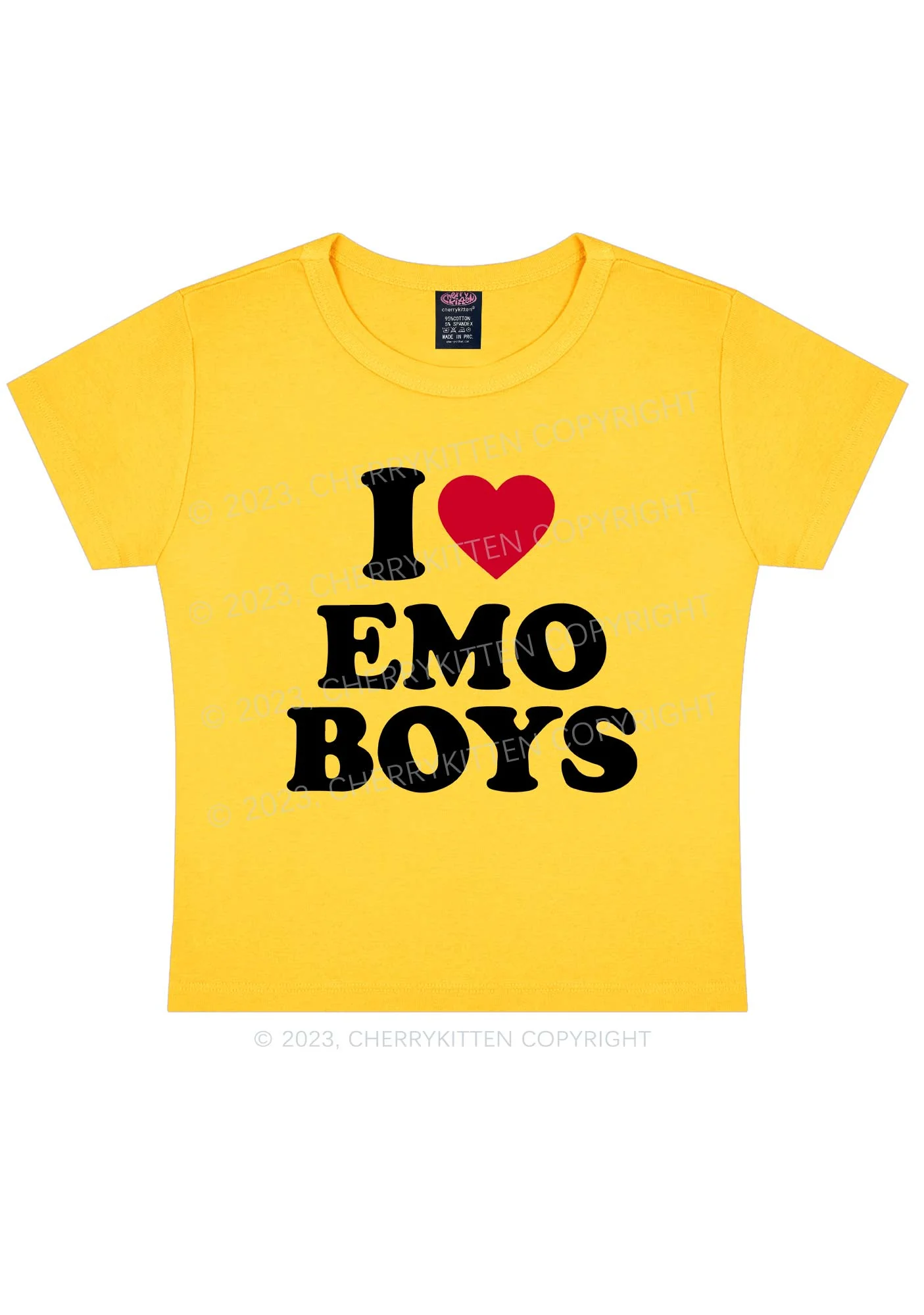 I Love Emo Boys Y2k Baby Tee - Image 4