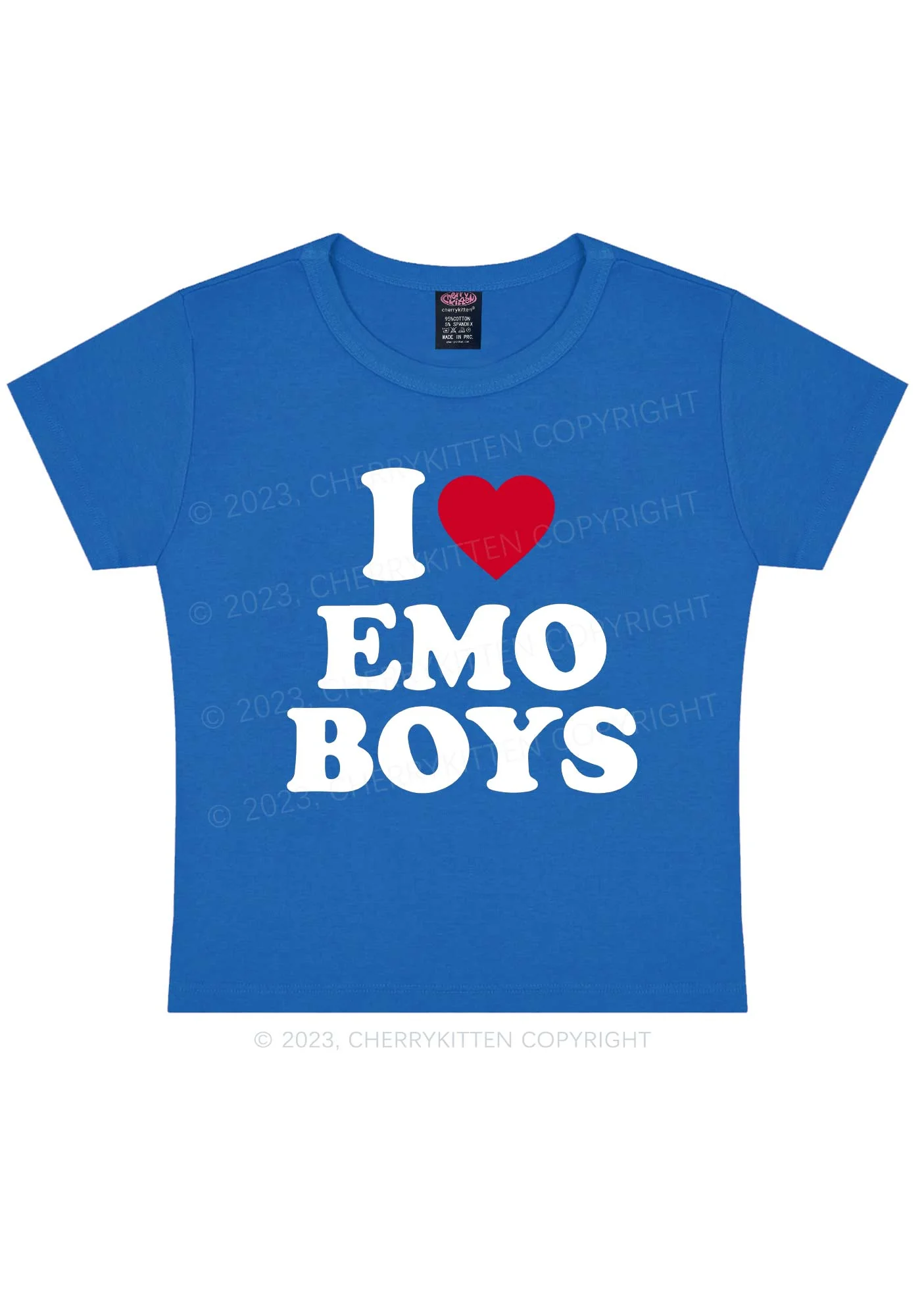 I Love Emo Boys Y2k Baby Tee - Image 5
