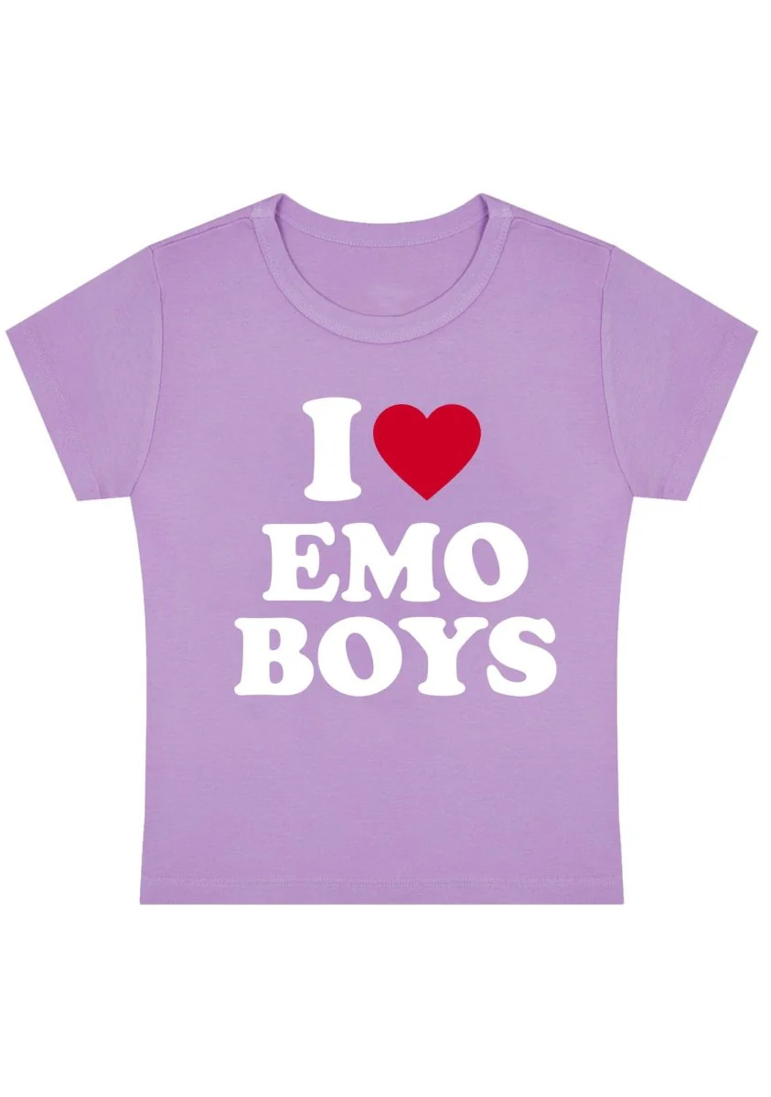I Love Emo Boys Y2k Baby Tee - Image 8