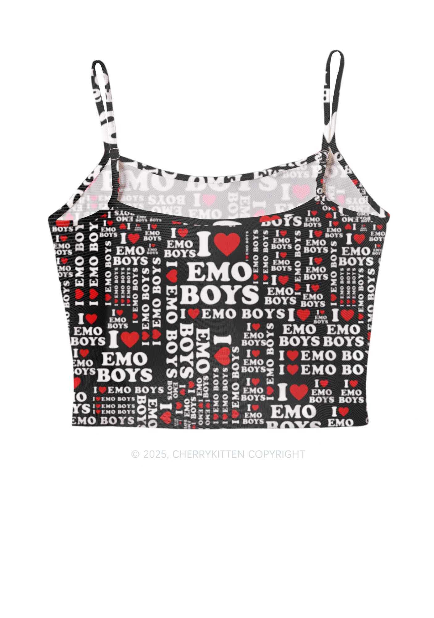 I Love Emo Boys Y2K Mesh Cami Tank Cherrykitten - Image 2