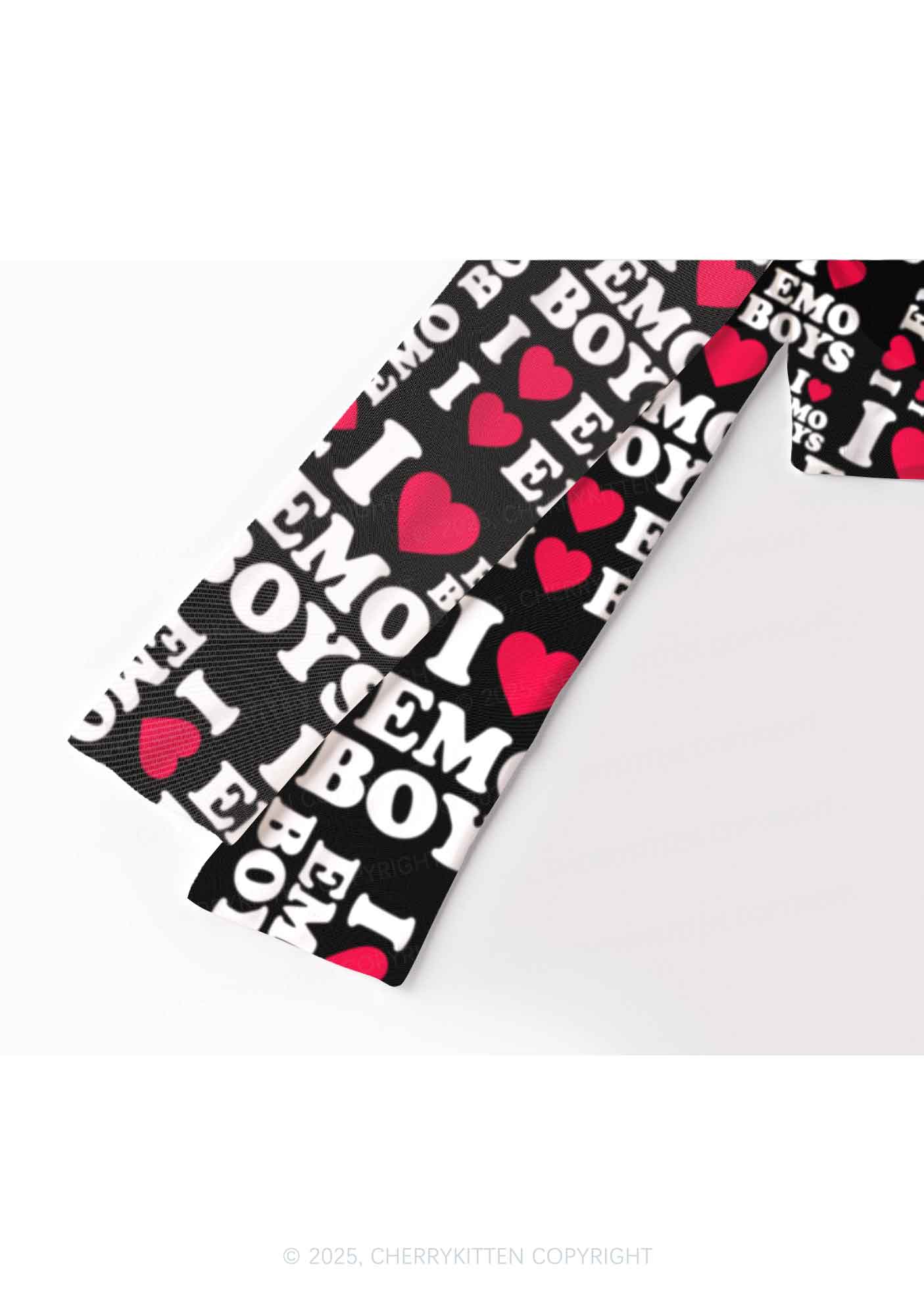 I Love Emo Boys Y2K Mesh Long Sleeve Crop Top Cherrykitten - Image 3