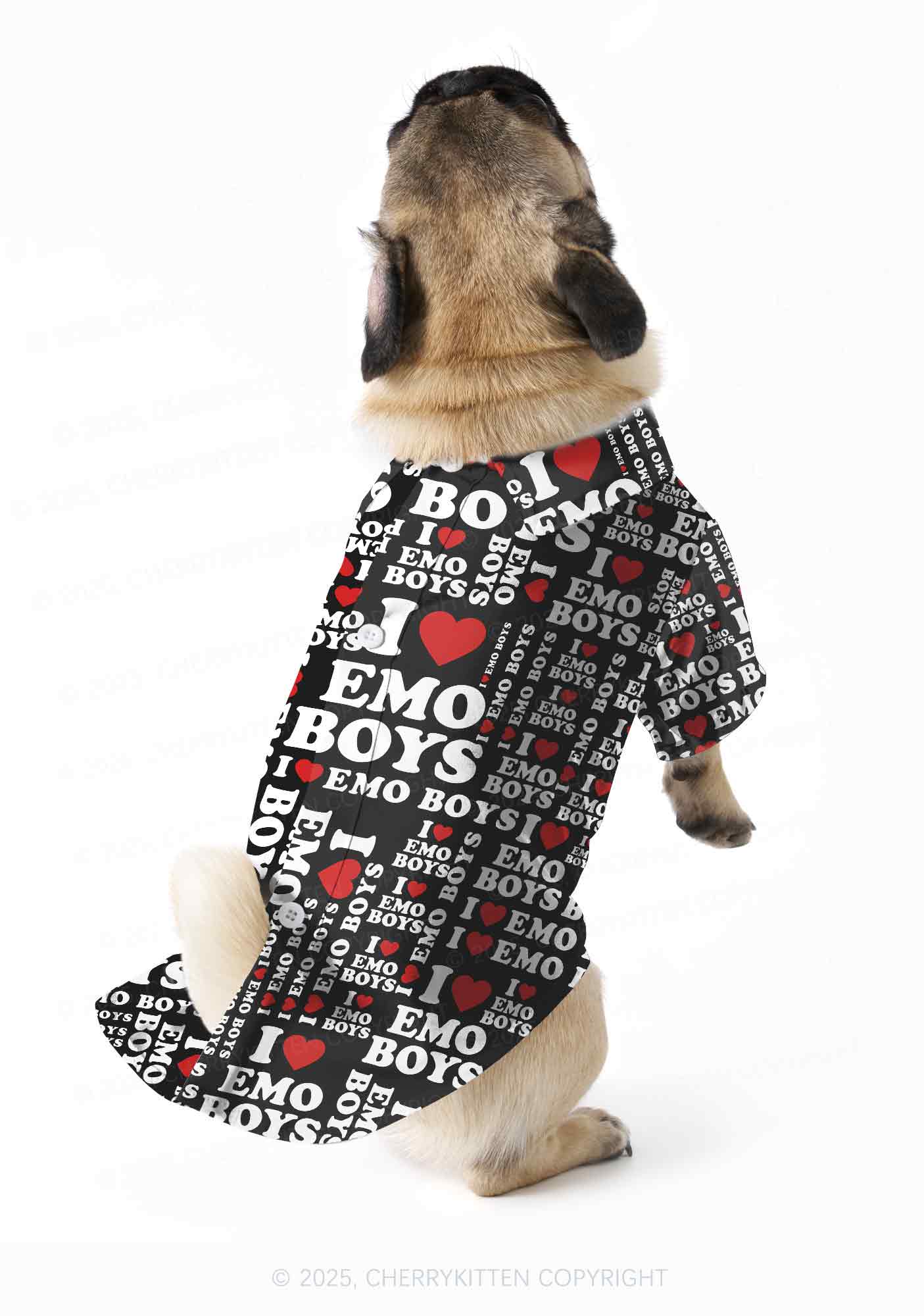 I Love Emo Boys Y2K Pet Shirts Cherrykitten - Image 2