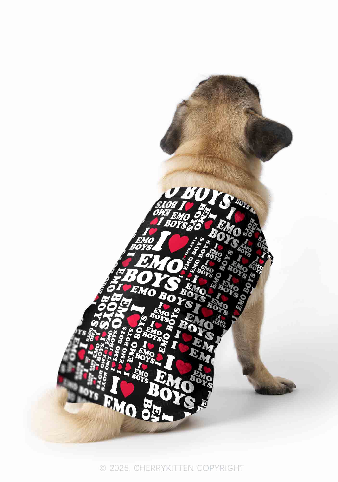 I Love Emo Boys Y2K Pet Tank Top Cherrykitten - Image 2