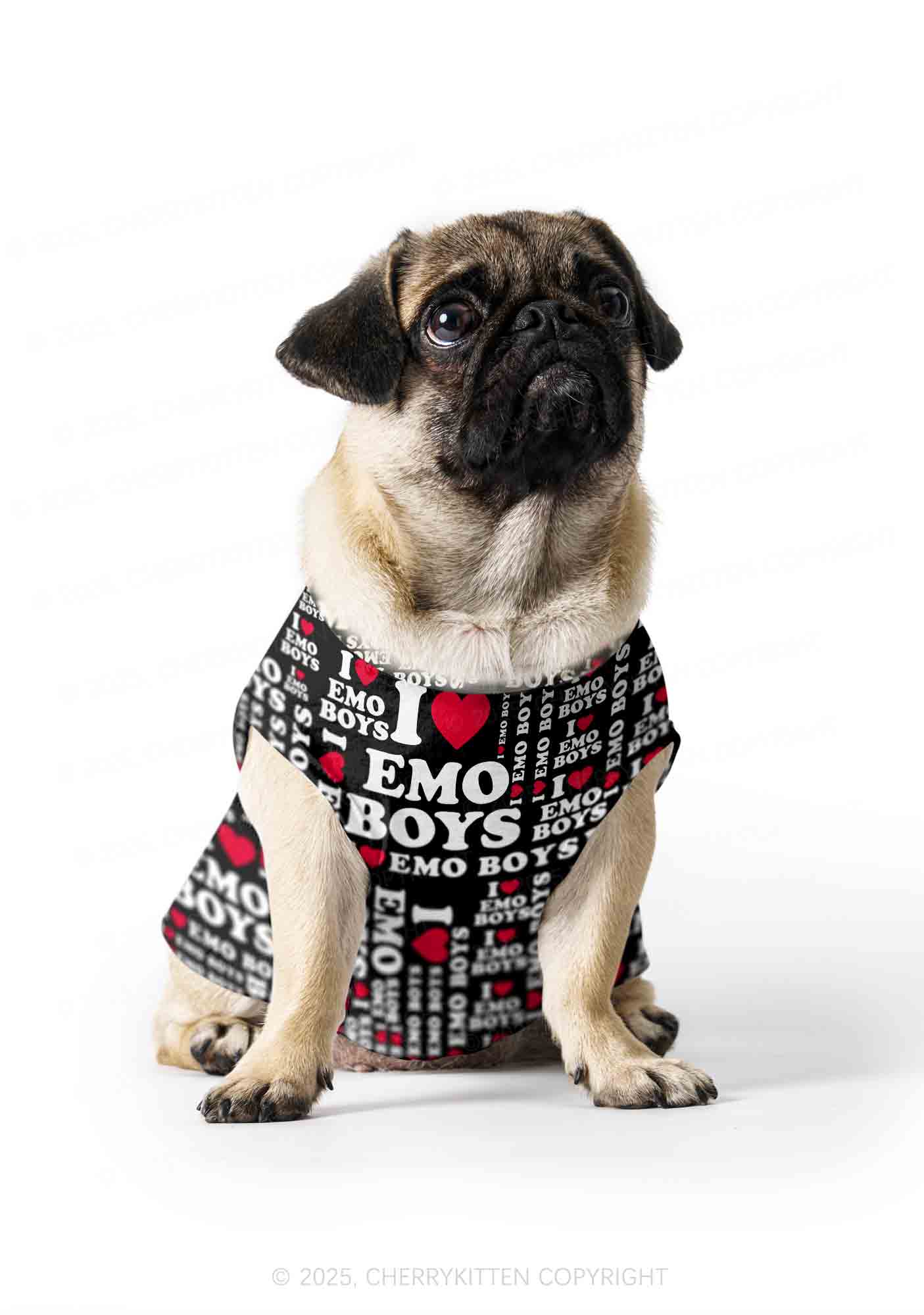 I Love Emo Boys Y2K Pet Tank Top Cherrykitten - Image 3