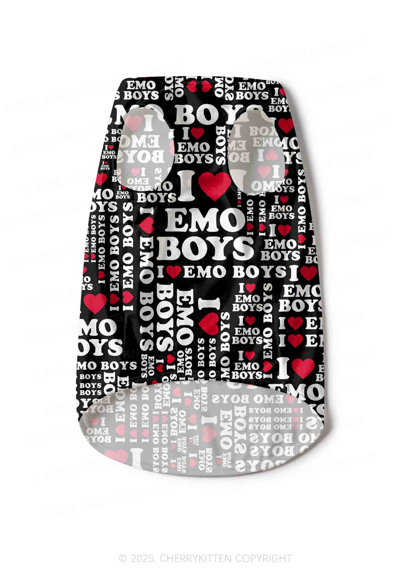 I Love Emo Boys Y2K Pet Tank Top Cherrykitten - Image 4